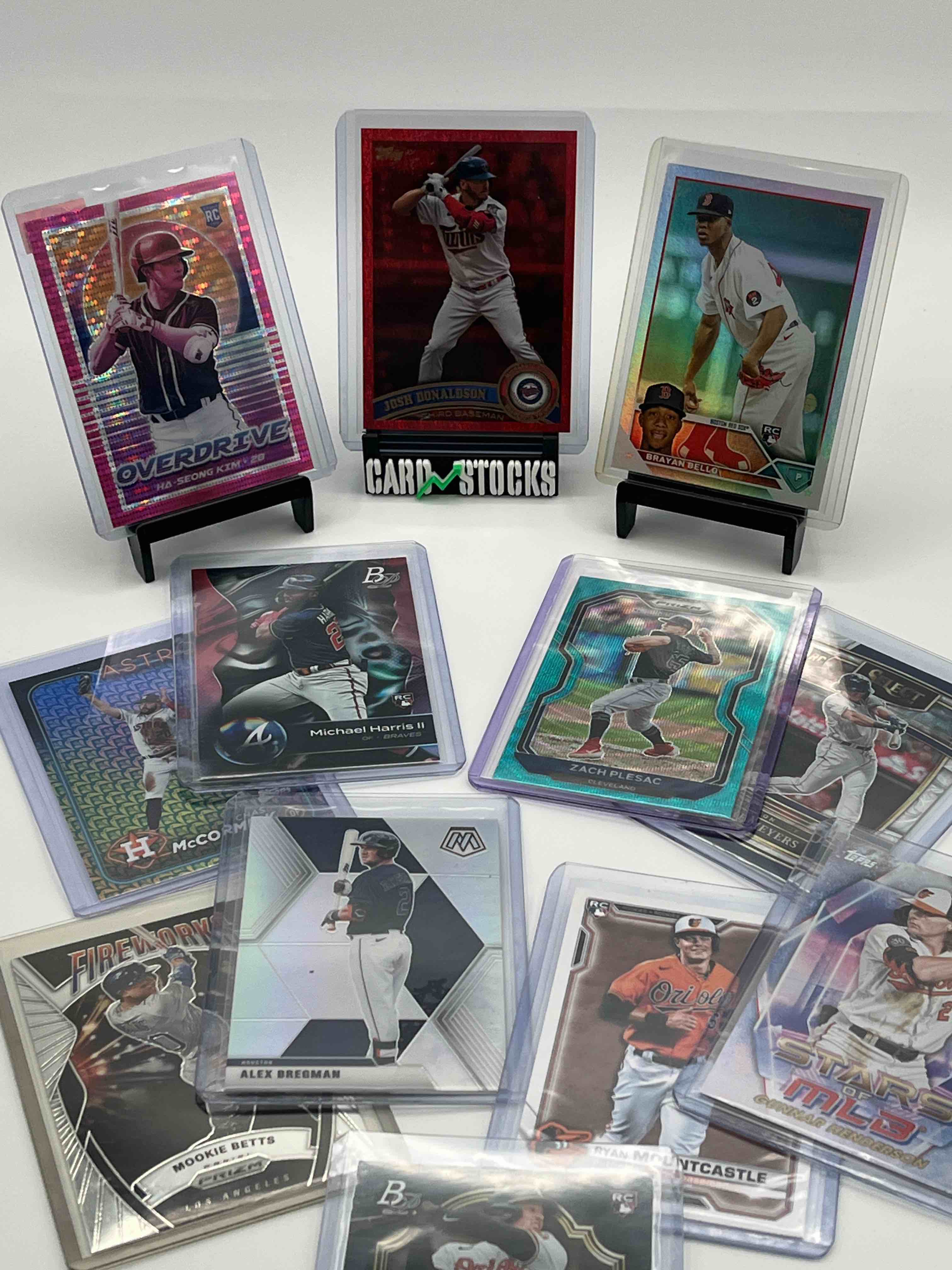 Awesome Toploaded 12-card MLB Baseball Card lot 2020-2024 Topps, Chrome, Bowman, Panini Prizm, & Selec. All Rookies, Inserts, Variations, & Parallels!! Big Name Rookies & Stars! Check these out!