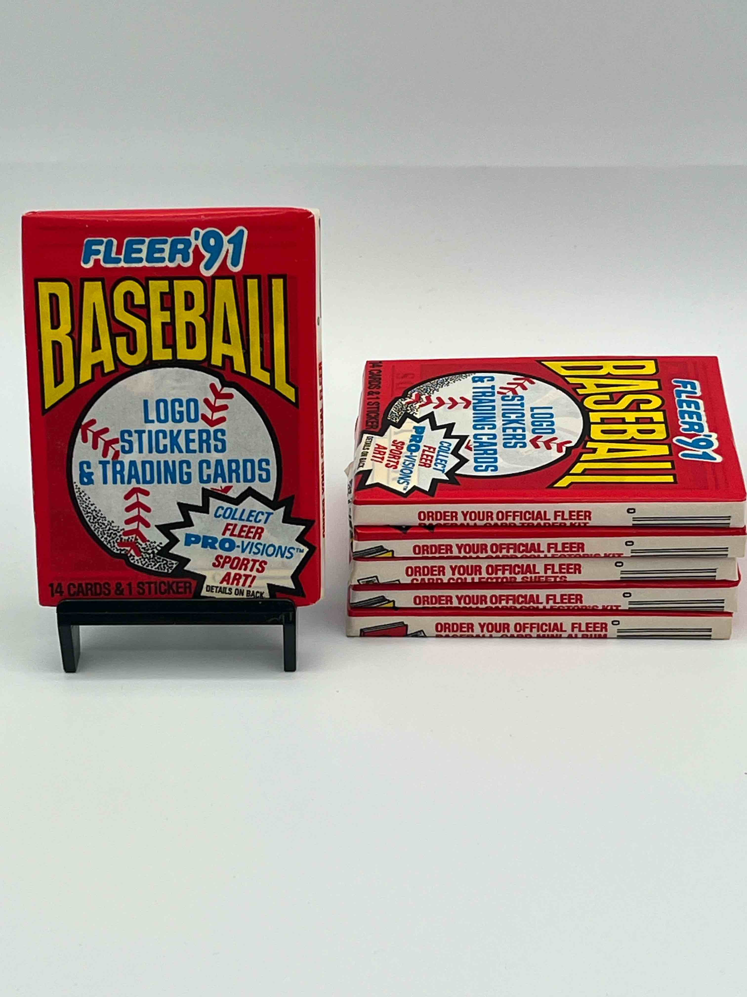 (6) 1991 Fleer MLB Baseball Cards- Sealed Packs! Look for rare Pro-Visions insert cards! Ken Griffey Jr., Barry Bonds & Nolan Ryan!! 