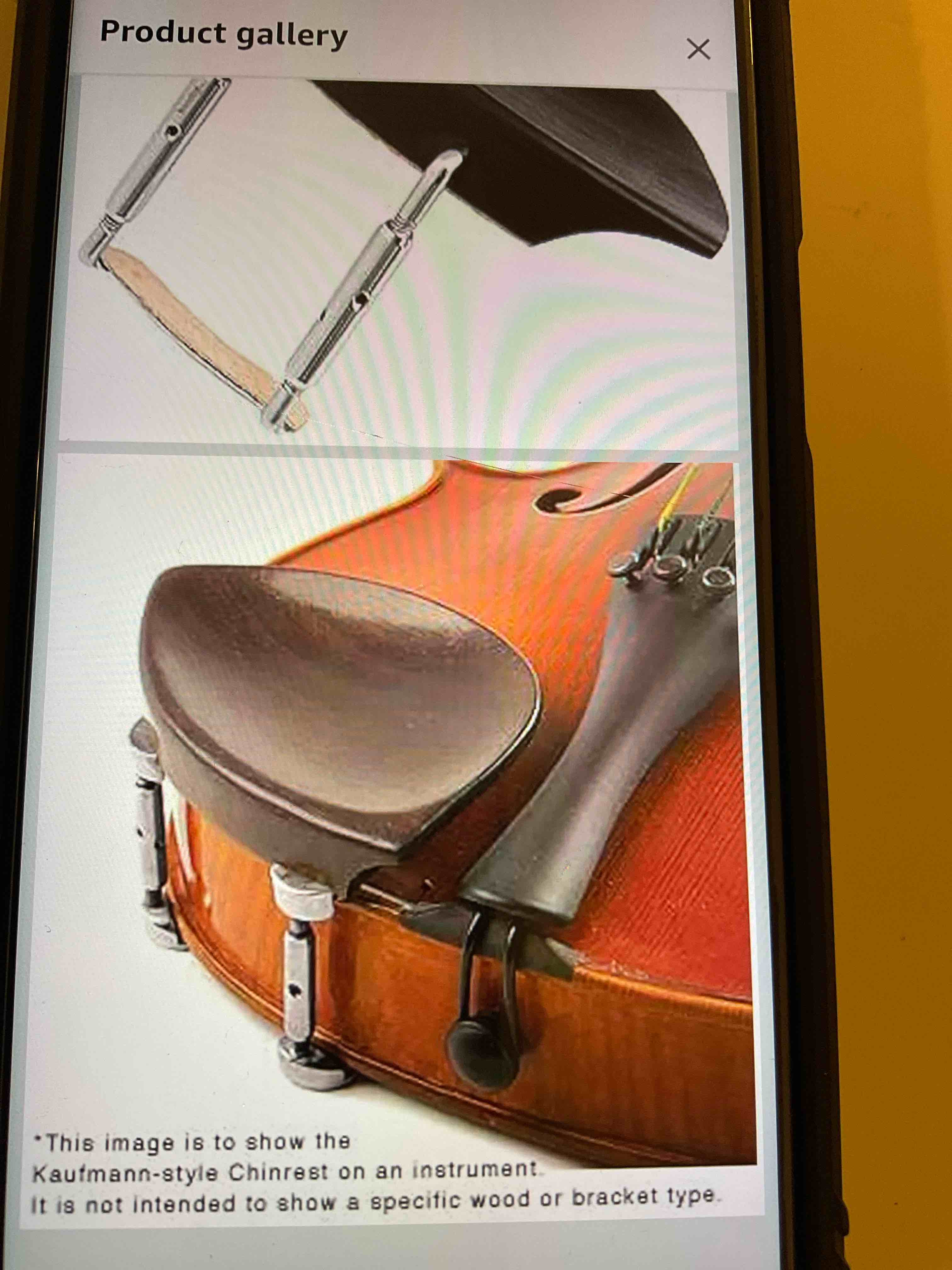 Guarneri 4/4 Violin Chinrest Bracket Original Version 