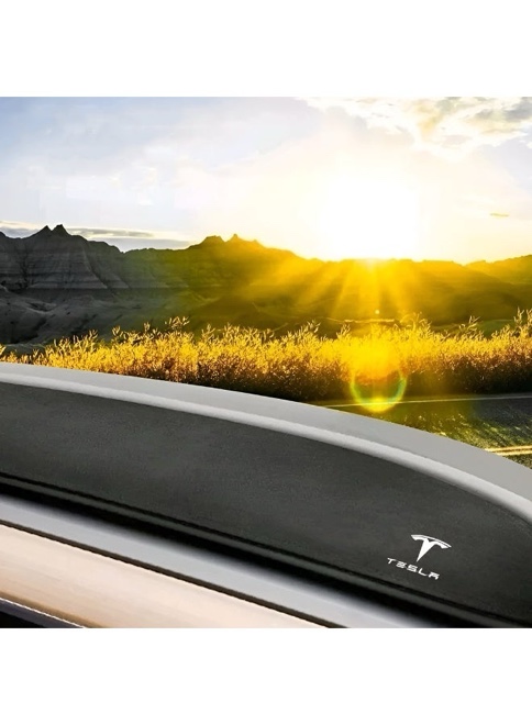 (Beige) Dashboard Cover for Tesla Model 3 & Model Y – Flannel Pad Dash Mat (2017–2023) | Custom Fit Decorative Interior Accessory