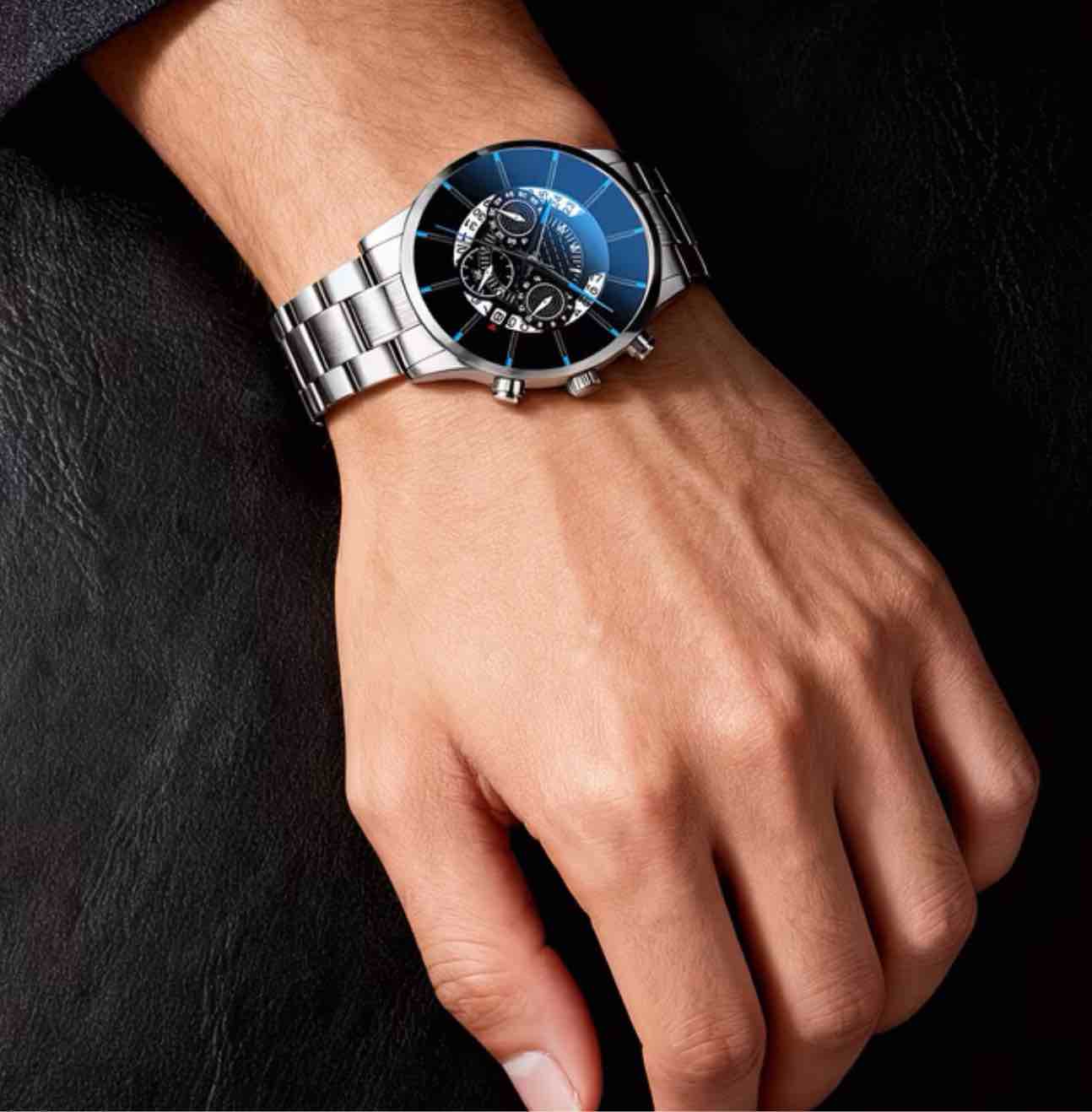 Condition photo showing New/Like New for Men's Fashion Business Versatile Quartz Watch, Zinc Alloy Strap Case, Multiple Styles and Combinations, Ideal Gift for Him, Perfect for Daily Outings/ Parties/ Business
