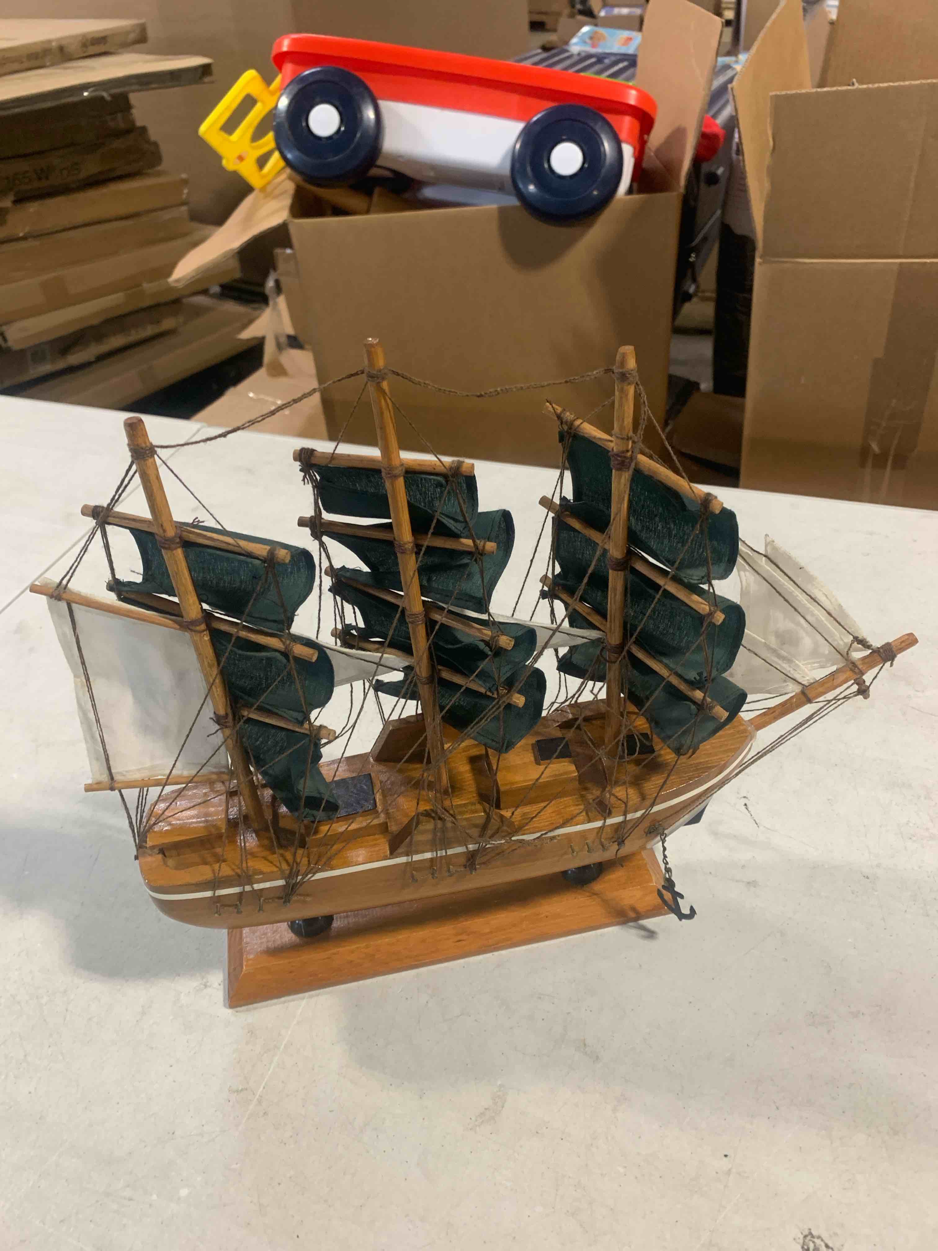 Handcrafted Collectible Wooden Sailboat