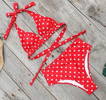 (4XL) Tuopuda Women's Two Piece Halter Bikini Set Adjustable