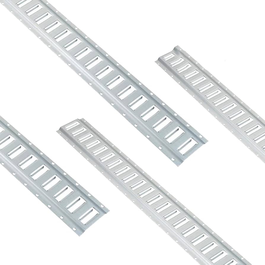 4utoHydra E Track Rail - 1 ft / 6 Pack - Vitical - Galvanized/Silver Painted - Etrack Tiedown Rail - e-Track Trailer Packages Load System - Truck Bed Tiedown Anchors Rails