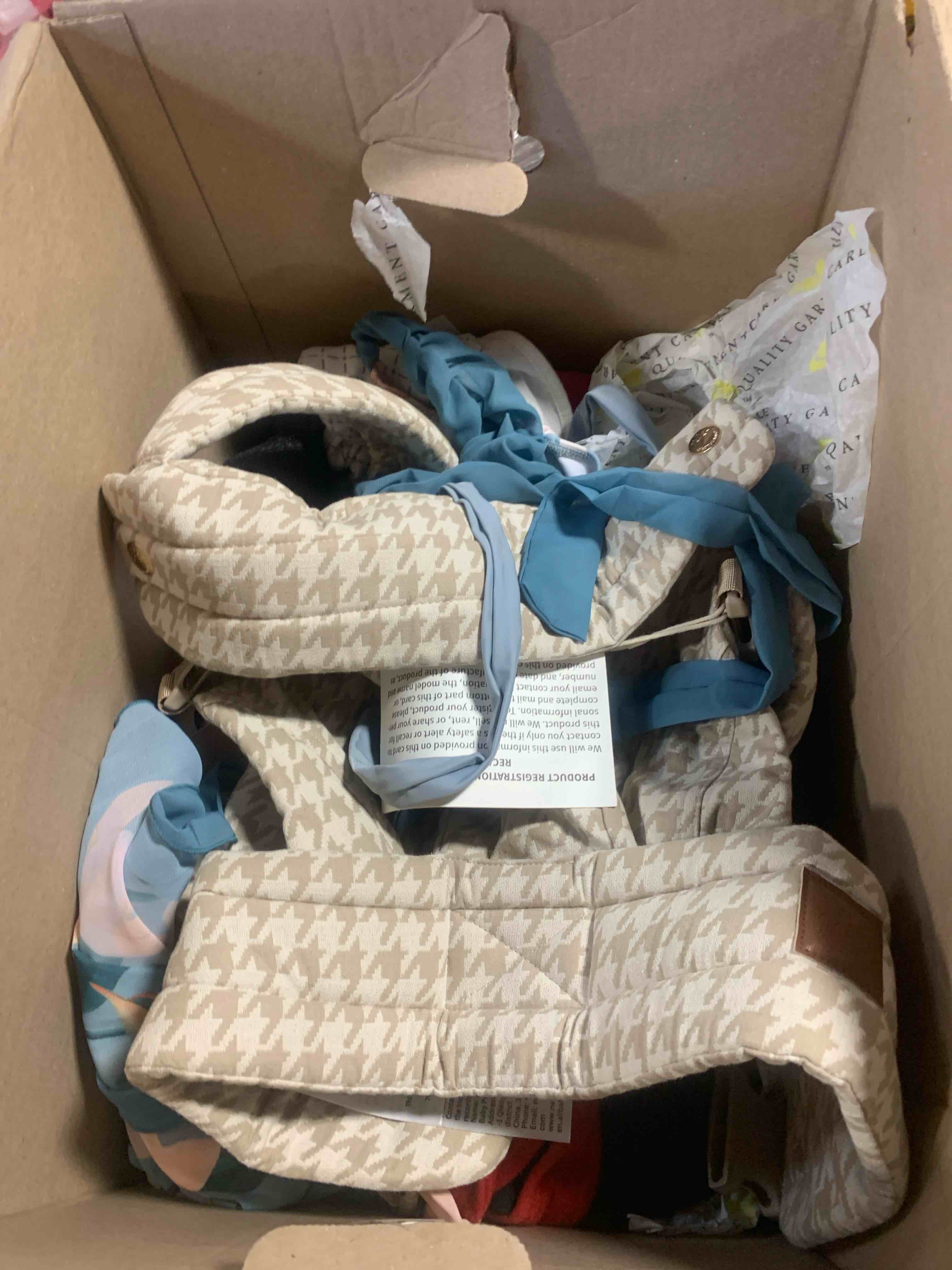 Box of assorted clothing 