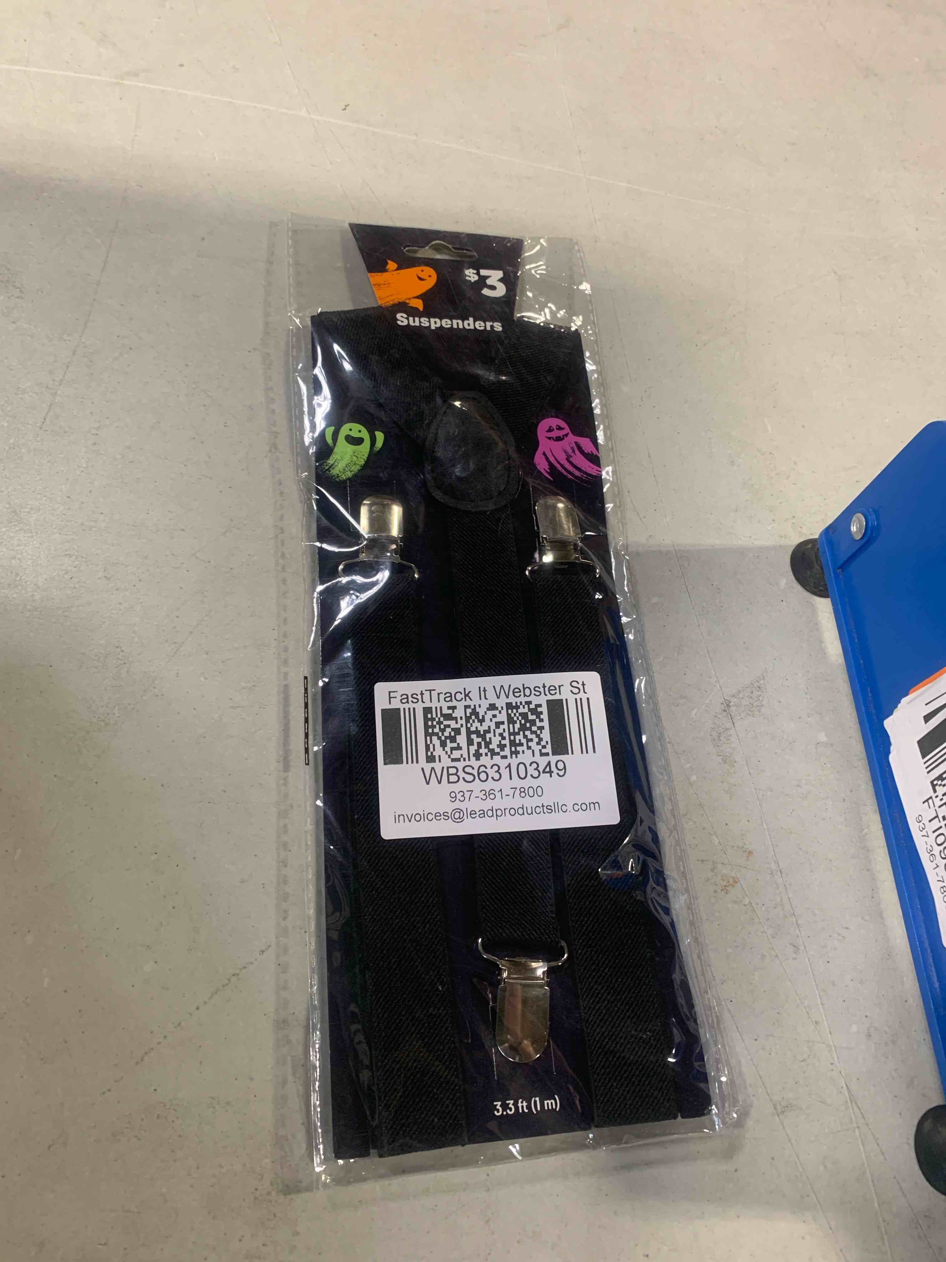Halloween Costume Black Suspenders 