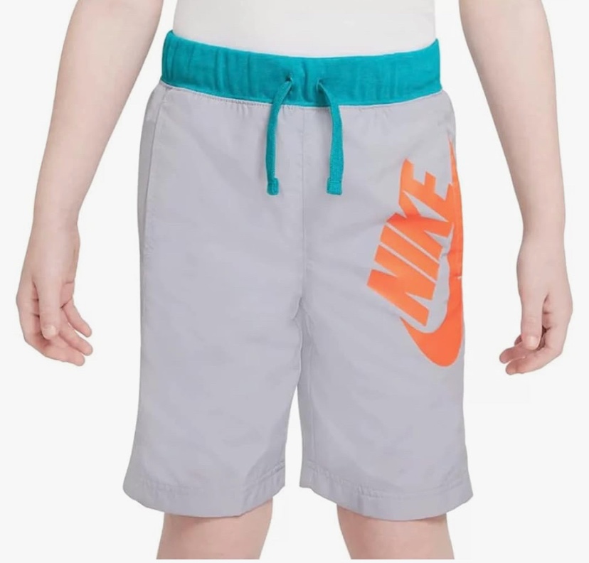 Nike Amplify Woven Hbr Short Boys Active Shorts Size S, Color: Grey/Orange/Teal-Grey