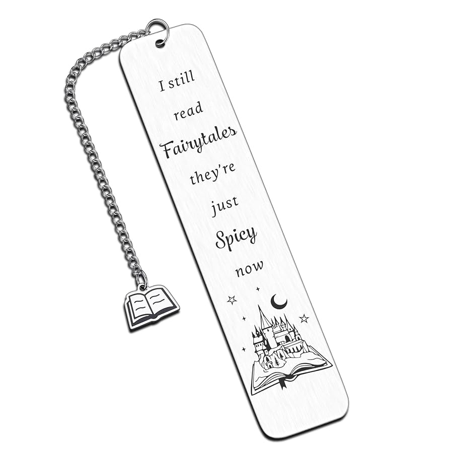 stainless steel Bookmarks for Women, Fairy Tales Spicy Metal Bookmark with a Tassle, Funny Skeleton Book Markers Gifts for Women Men Booklover, Christmas Birthday Book Gifts for Adults Reading Coworker