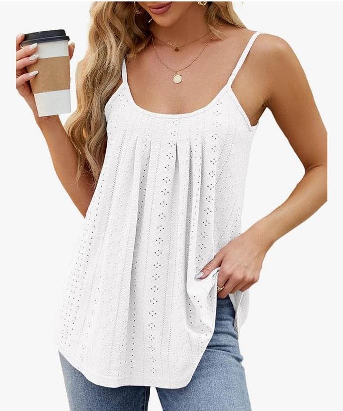 Womens Floral Crewneck Summer Tank Tops 2025 Loose Fit Sleeveless Shirts Casual Flowy Tunic Cami Top