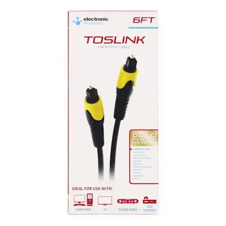 (2 pack) 6 Ft. Toslink Fiber Optic Cable