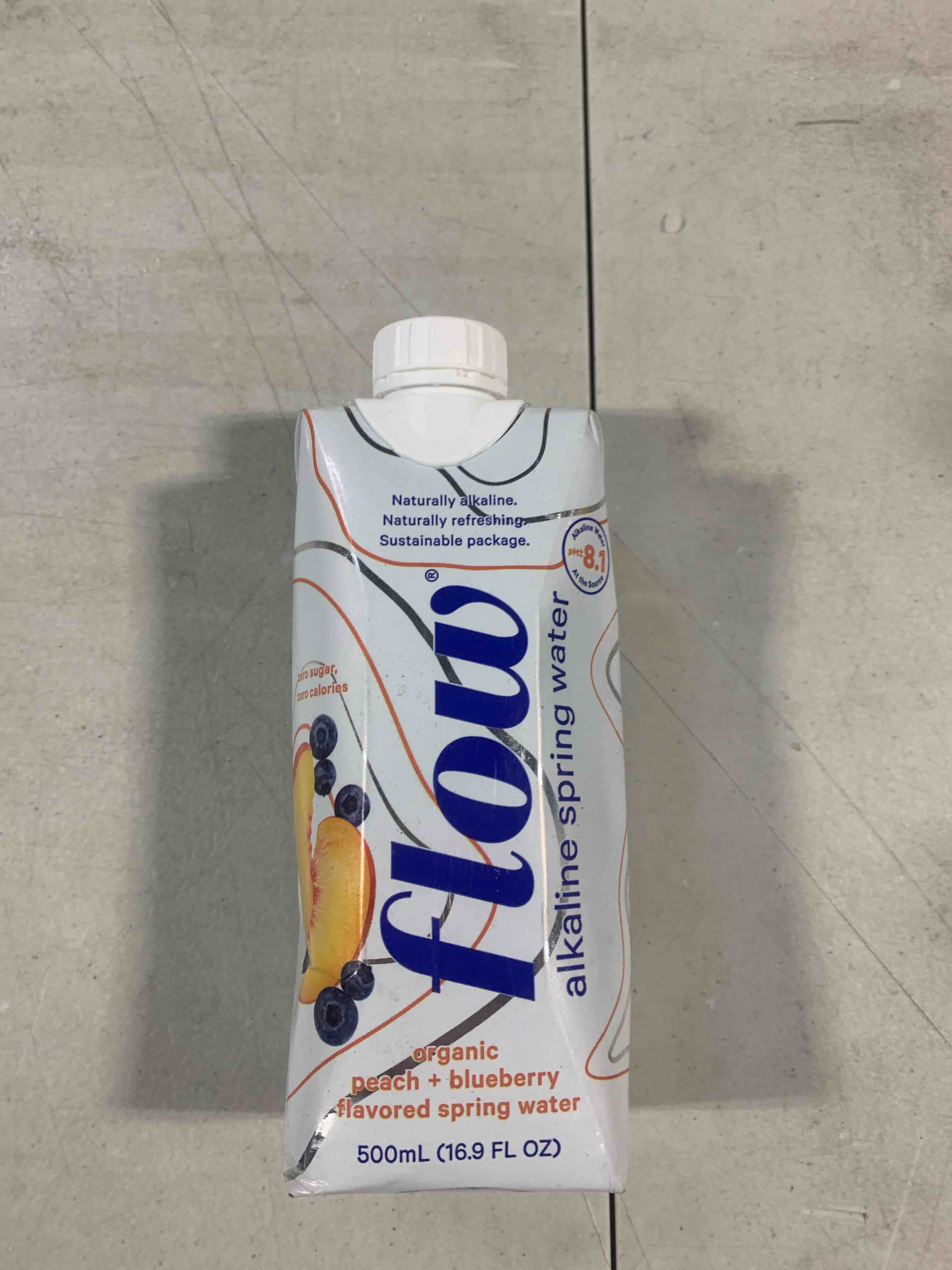 Flow Alkaline Spring Water - Peach and Blueberry Flavored Naturally Alkaline Water With Electrolytes And Essential Minerals - Eco-Friendly Pack, BPA-Free, Non-GMO. One 16.9 FL Bottle