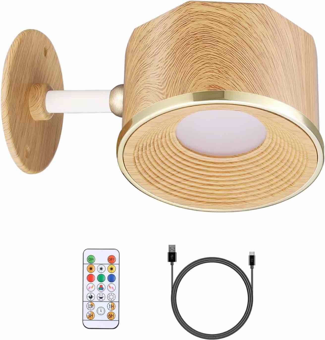 MIOBLUE LED Wall Mounted Reading Light, Wireless Wall Sconce with Remote, 360° Rotation Magnetic Wall Light RGB Picture Painting Light with Dimmable for Living Rooms,Bedrooms, Artwork, Dartboard