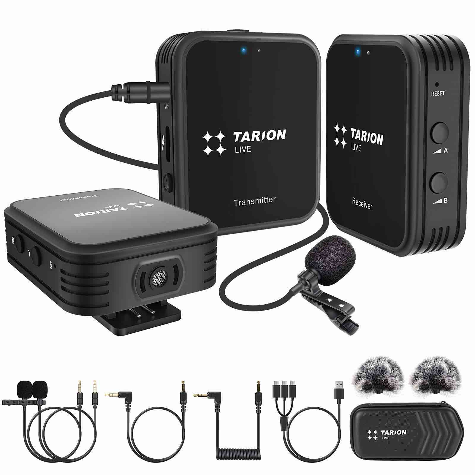 TARION Digital 2.4GHz Wireless Lavalier Microphone System Compatible with DSLR Cameras Camcorders Smartphones and Tablets G1(A2)