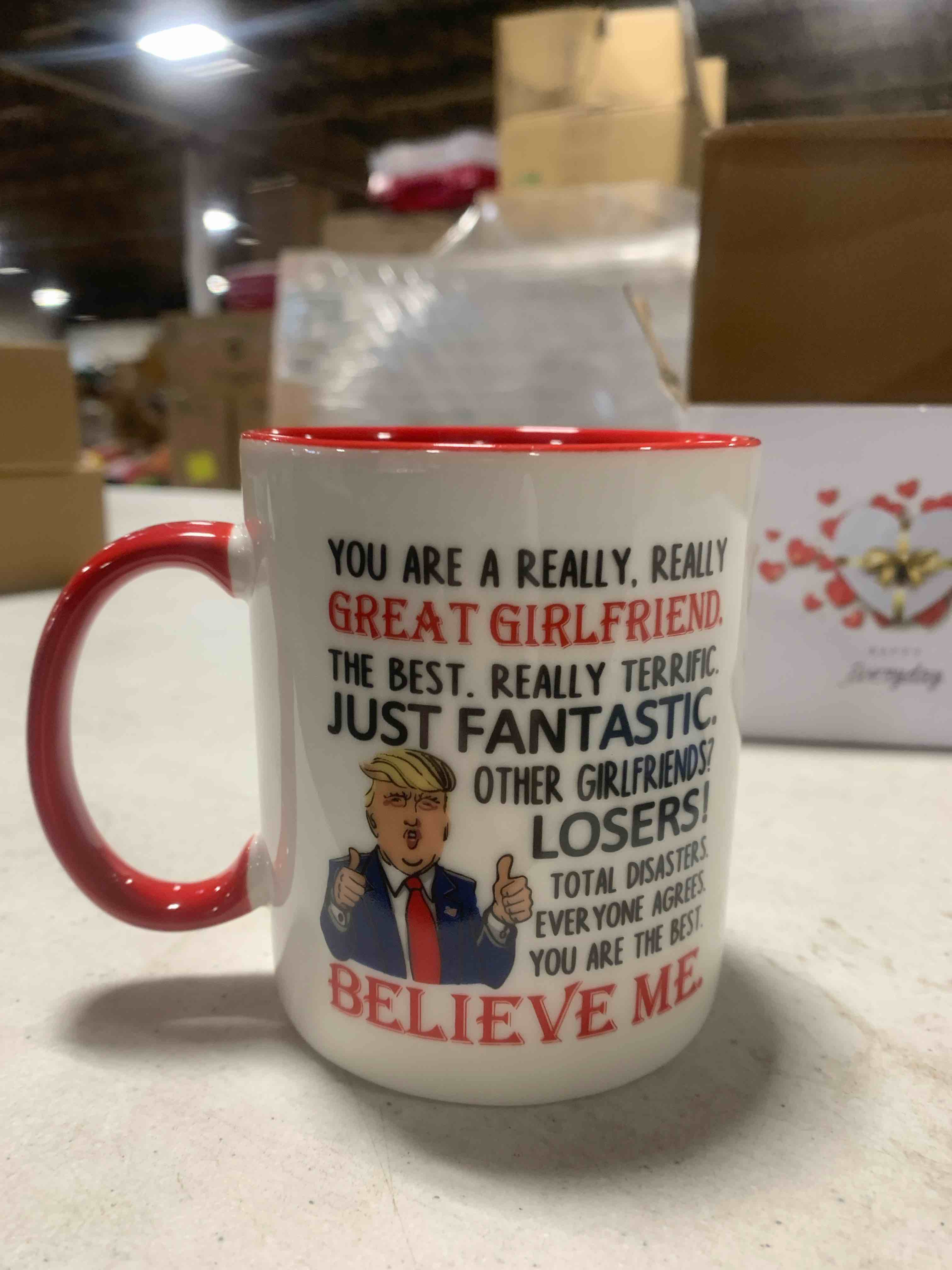 WENSSY Great girlfriend Mug, Gifts for Best Boyfriend, Funny Birthday Boy friend Gifts from Girlfriend, Funny Gift for Boy friend, 11 Ounce Black Handle