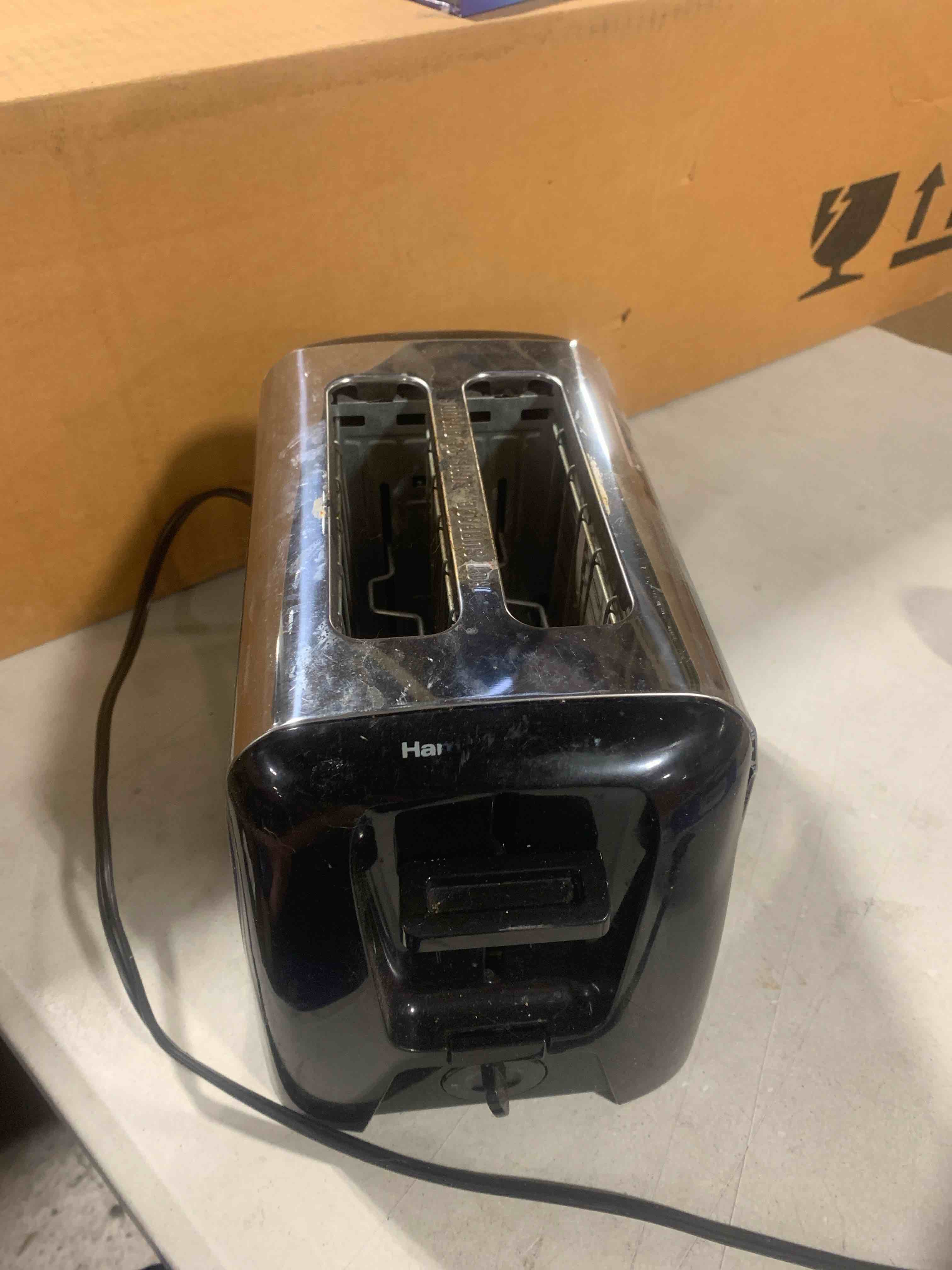 Condition photo showing As Is for (pre-owned) Hamilton Beach 2 Slice Toaster with Extra Wide Slots, Shade Selector, Auto-Shutoff, Cancel Button and Toast Boost, Black