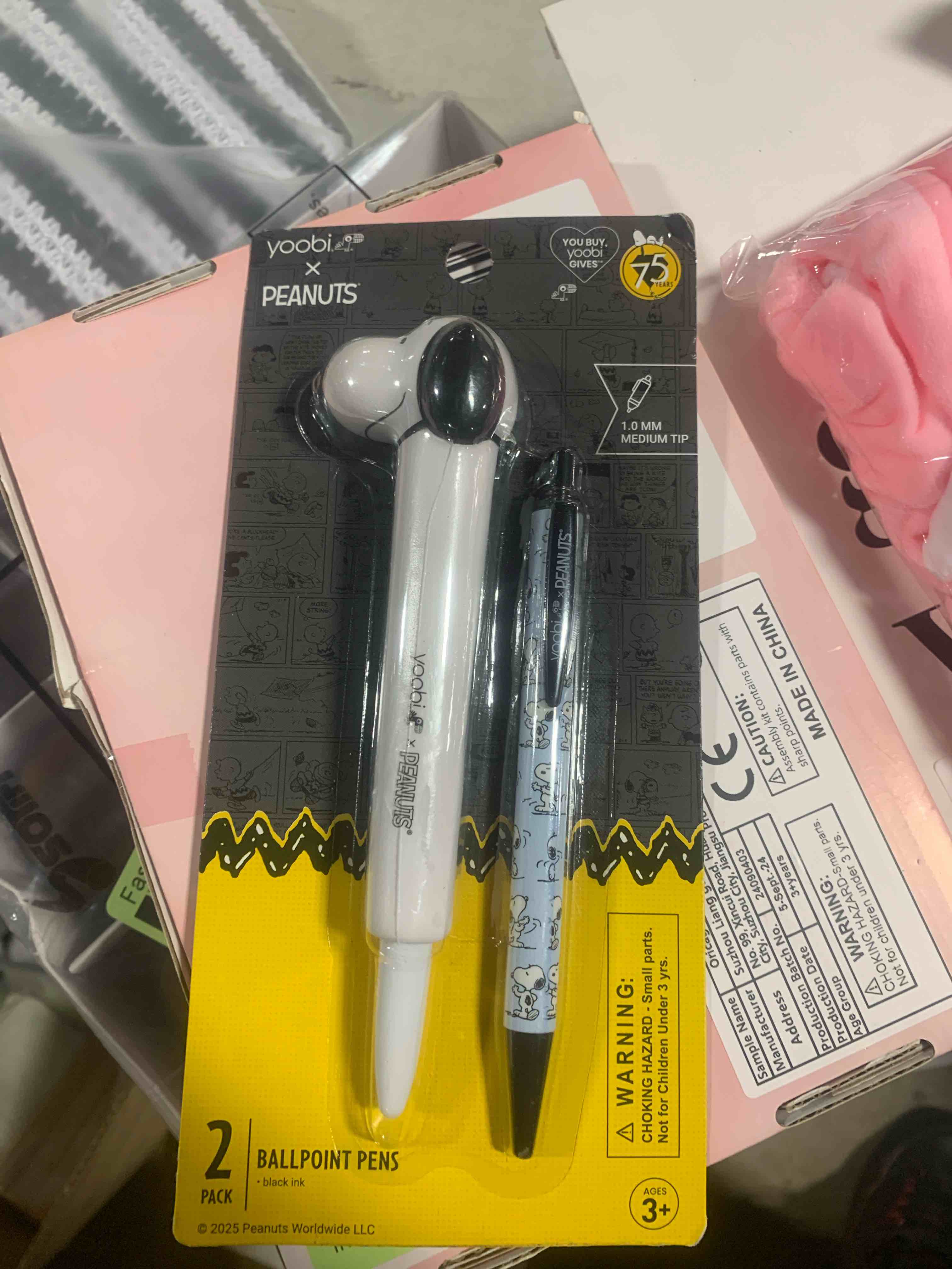 Condition photo showing New/Like New for Yoobi 2pk Peanuts Novelty Ballpoint Pen Snoopy, School Supplies