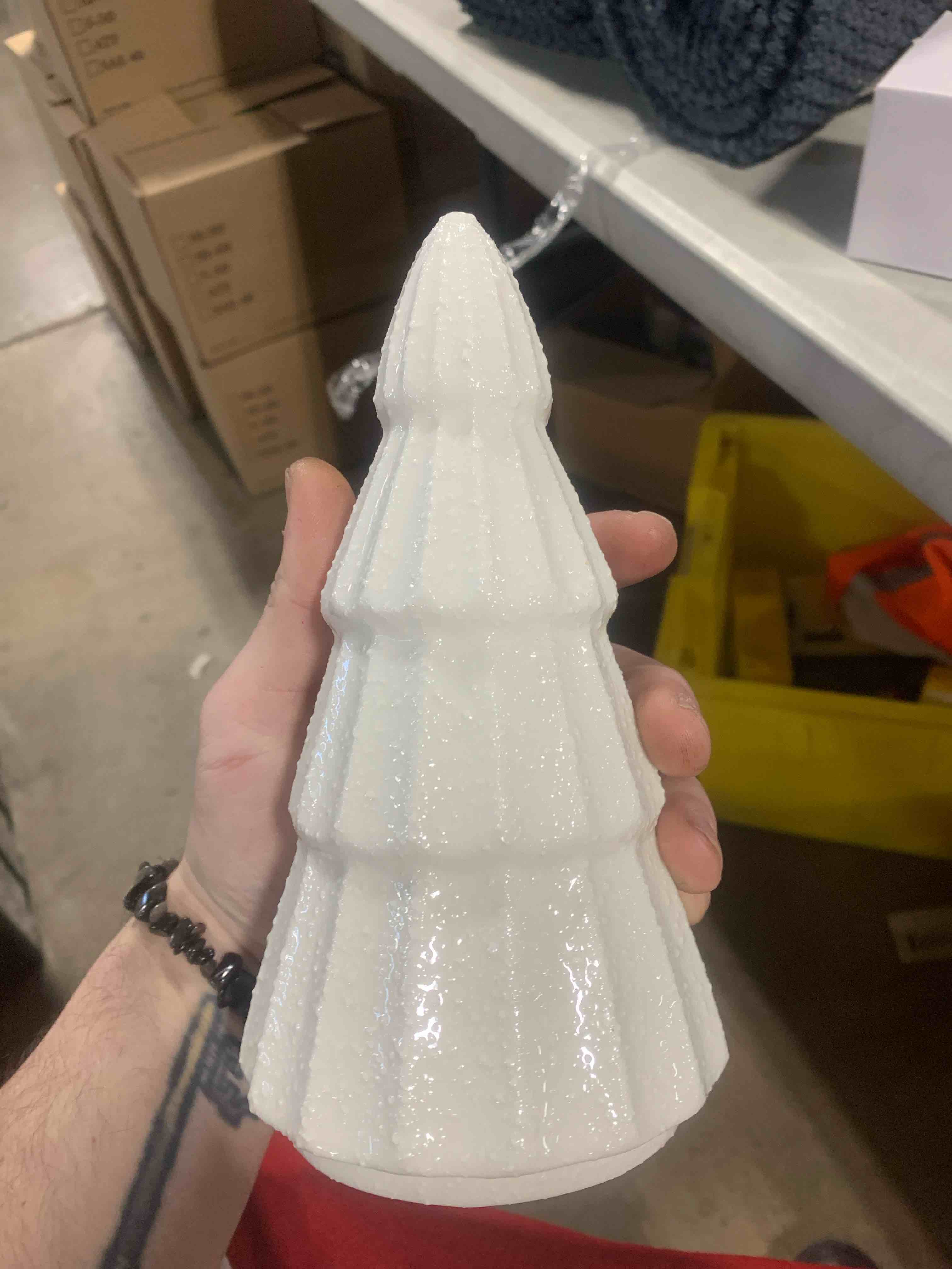 Condition photo showing New/Like New for 8” Ceramic Christmas Tree Shaped Decor White 