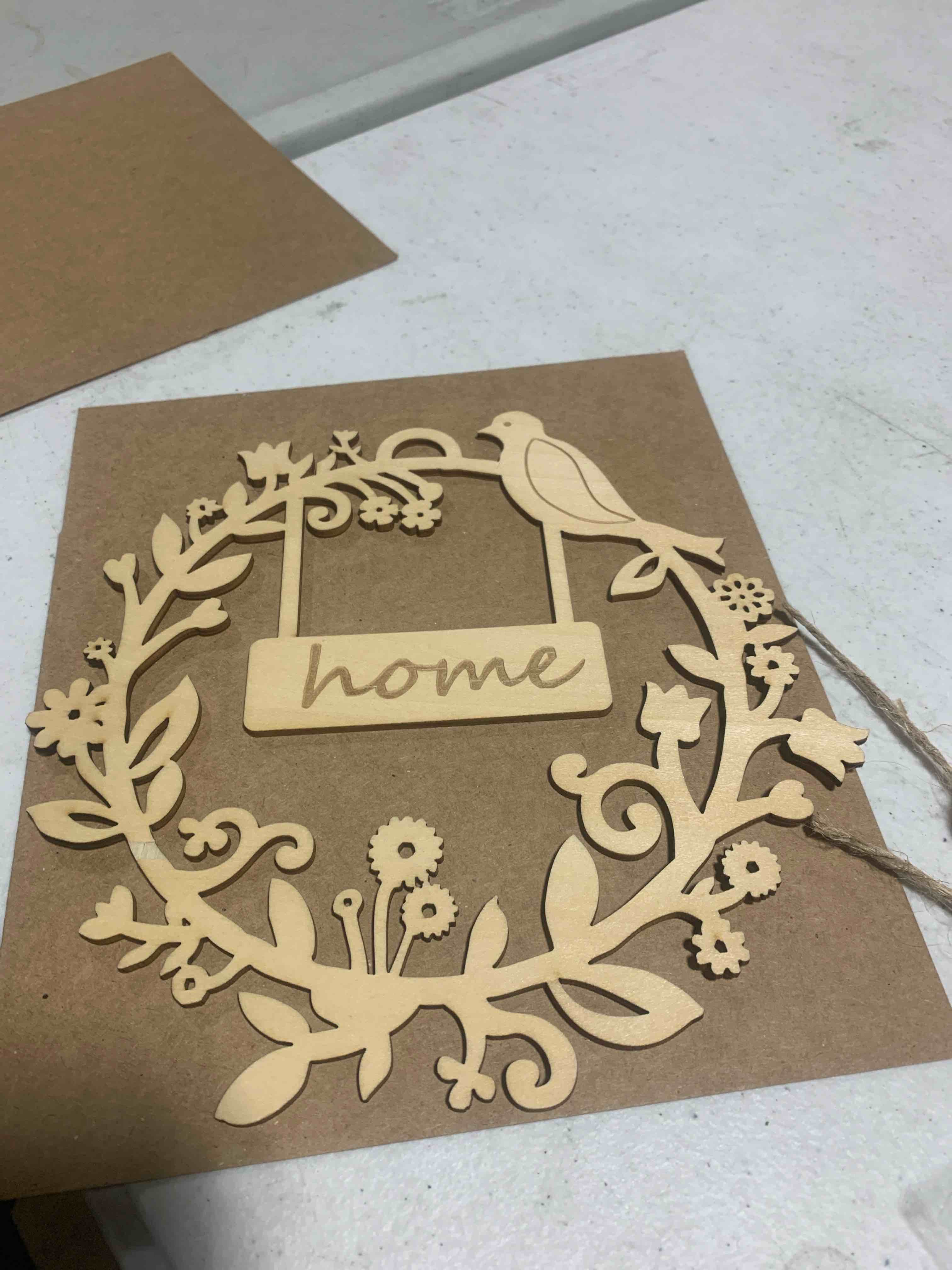 WOOD CRAFT Woodcraft Welcome Frame Wall Hanging for Main Gate and Home Decor DIY (250 * 250 mm)