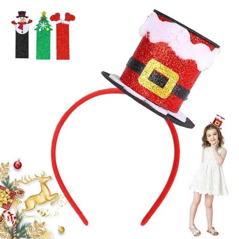 3 in 1 Christmas Headband, Christmas Hat headband for Women Kids Girls, Christmas Accessories for Xmas Holiday, Christmas Decorations (Red, One size fits most