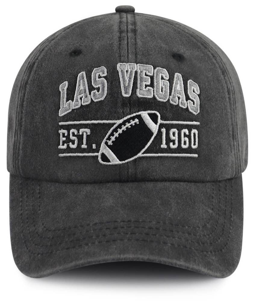 Tatamonkey Adult Unisex Black Las Vegas Football Cap Classic Trucker Hat for Men Women