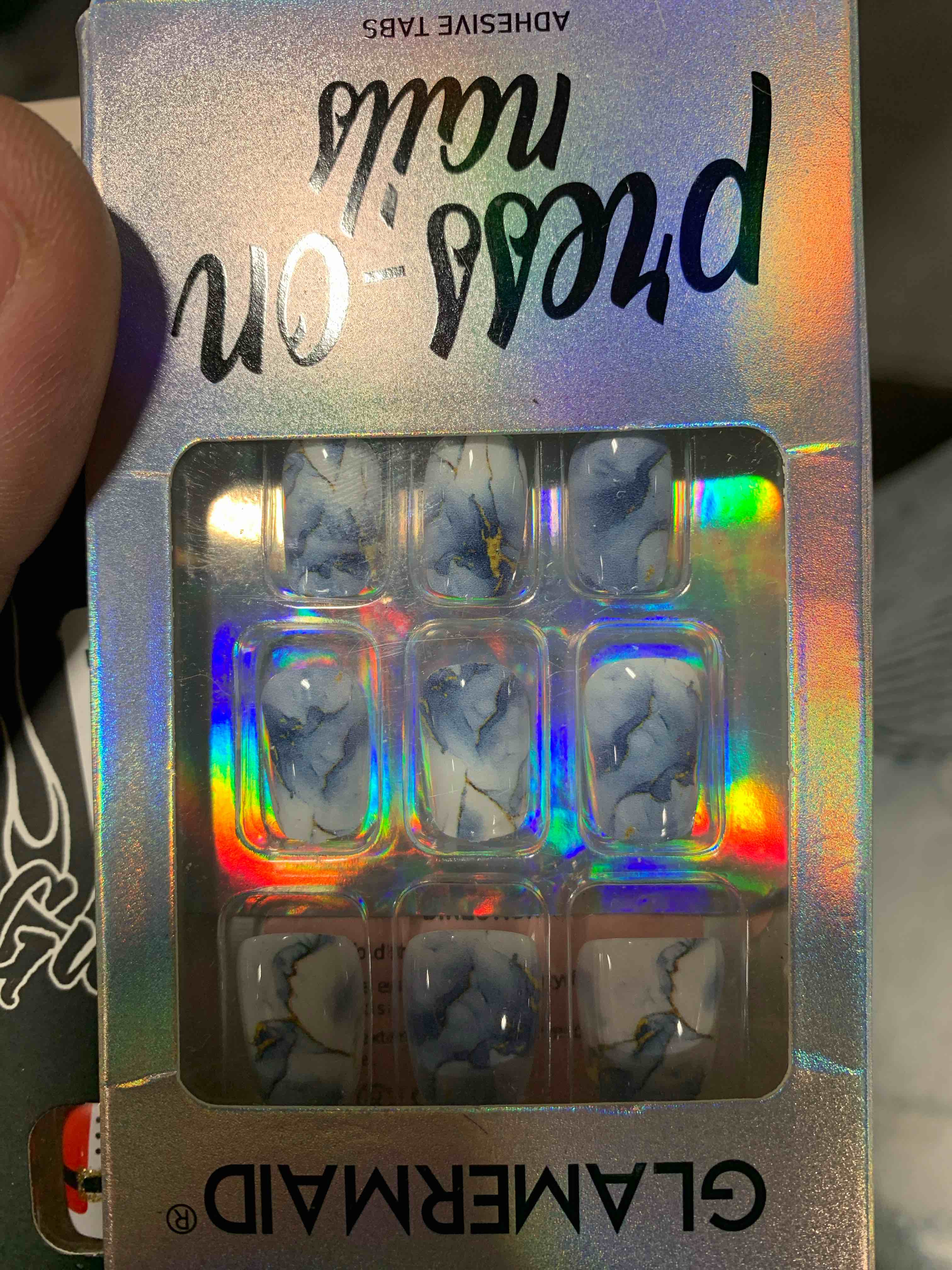 GLAMERMAID Hot Pink Press on Nails Extra Short Square, Handmade Magnet Cat Eyes Glitter Jelly Gel Fake Nail Kits, Magnetic Glue on Nail Reusable Acrylic False Nails Manicure Kits for Women Ablaze Lamp