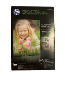 hp - everyday glossy 4" x 6" photo paper - 100 count - white