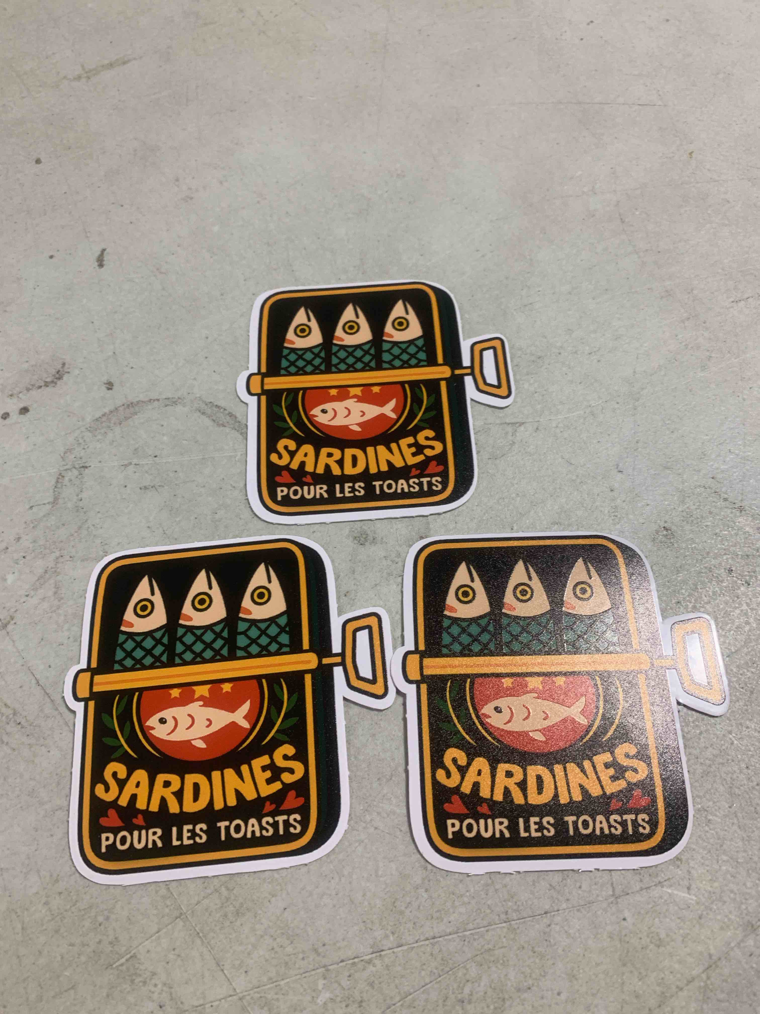 3 pcs sardines stickers 