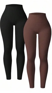 3 pack leggings with pockets for women,butt lift high waisted tummy control workout yoga pants reg & plus size 2 side pockets 01 black/black/brown (xl)
