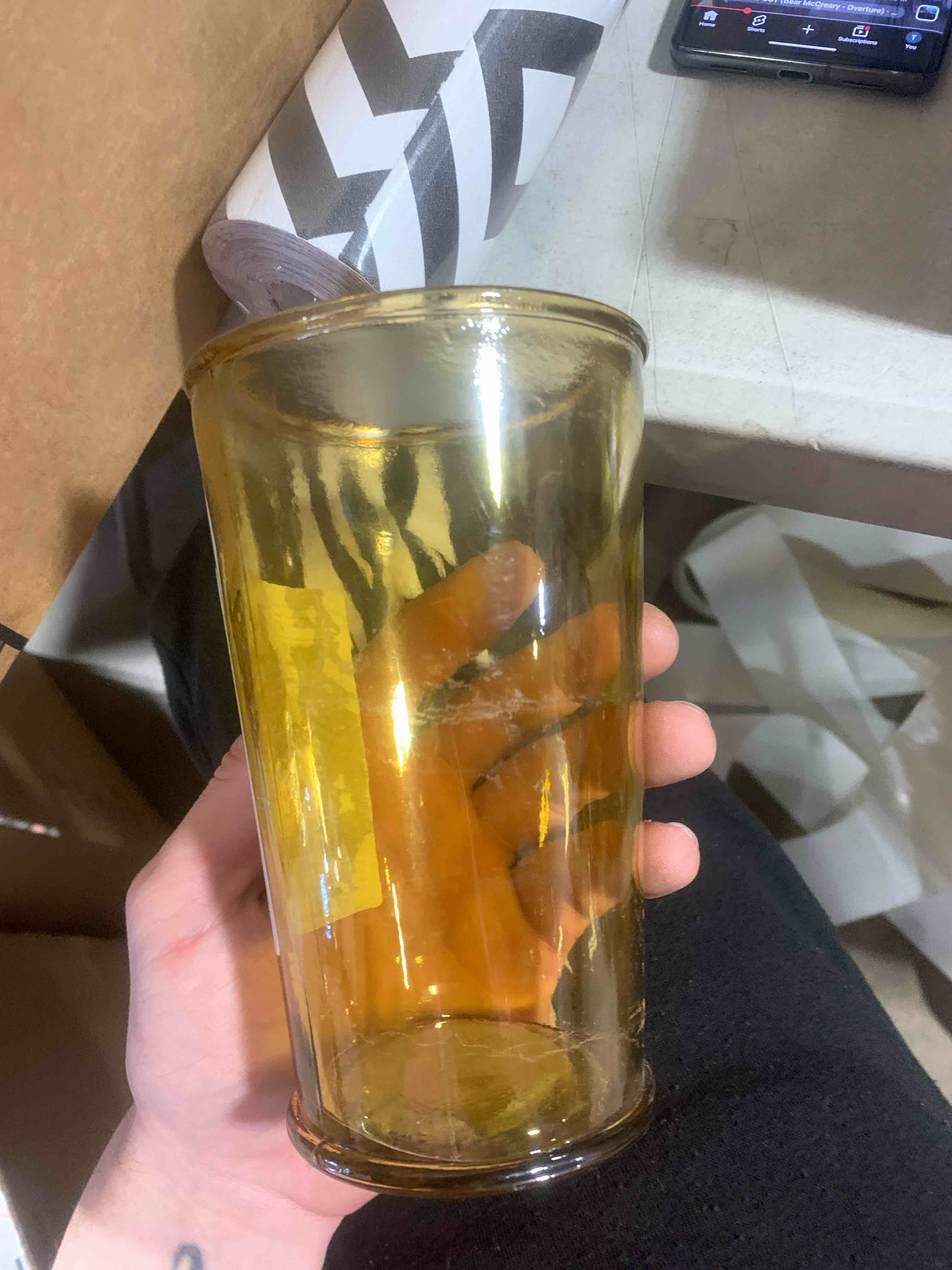 Condition photo showing New/Like New for 16oz Recycled Glass Tumbler Yellow - Hearth & Hand™ with Magnolia