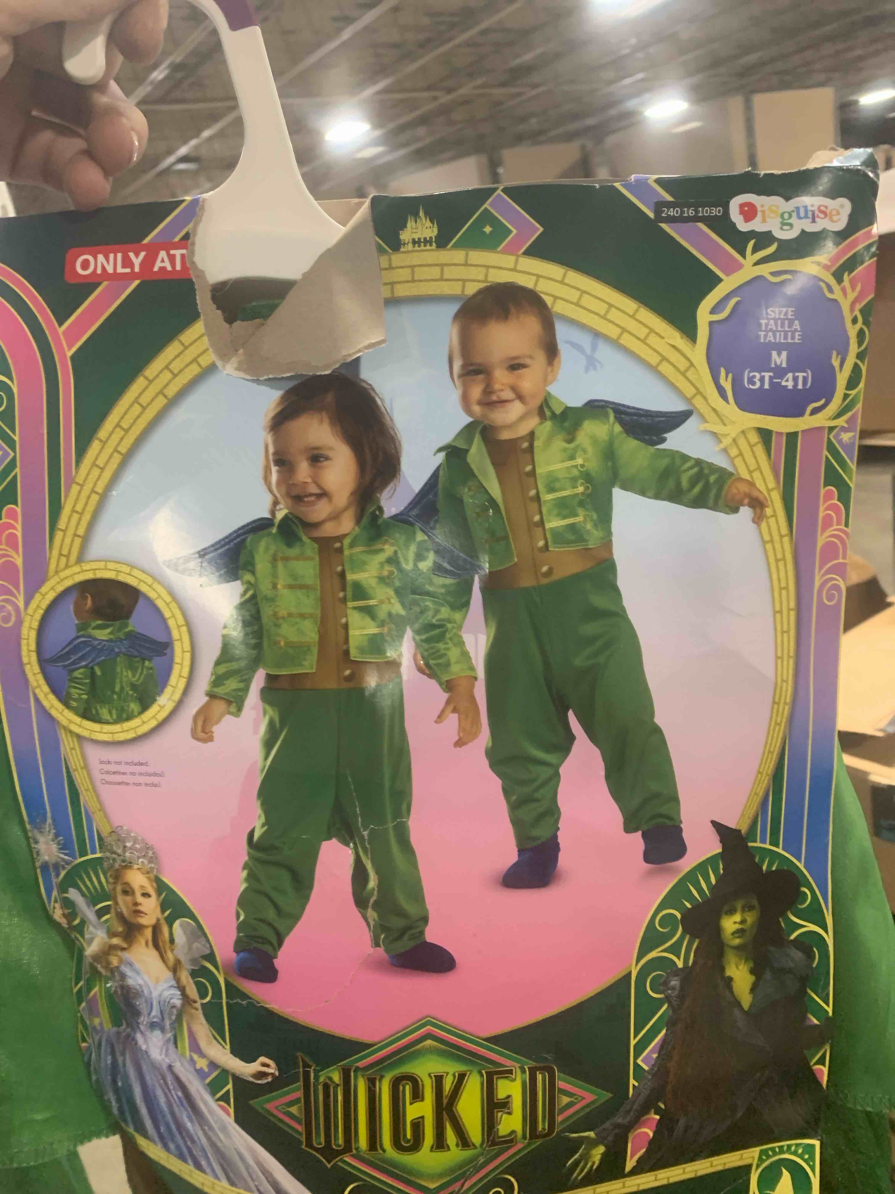 Condition photo showing New/Like New for NBCUniversal Infant/Toddler Wicked the Musical Flying Monkey Classic Costume Jumpsuit 3T-4T