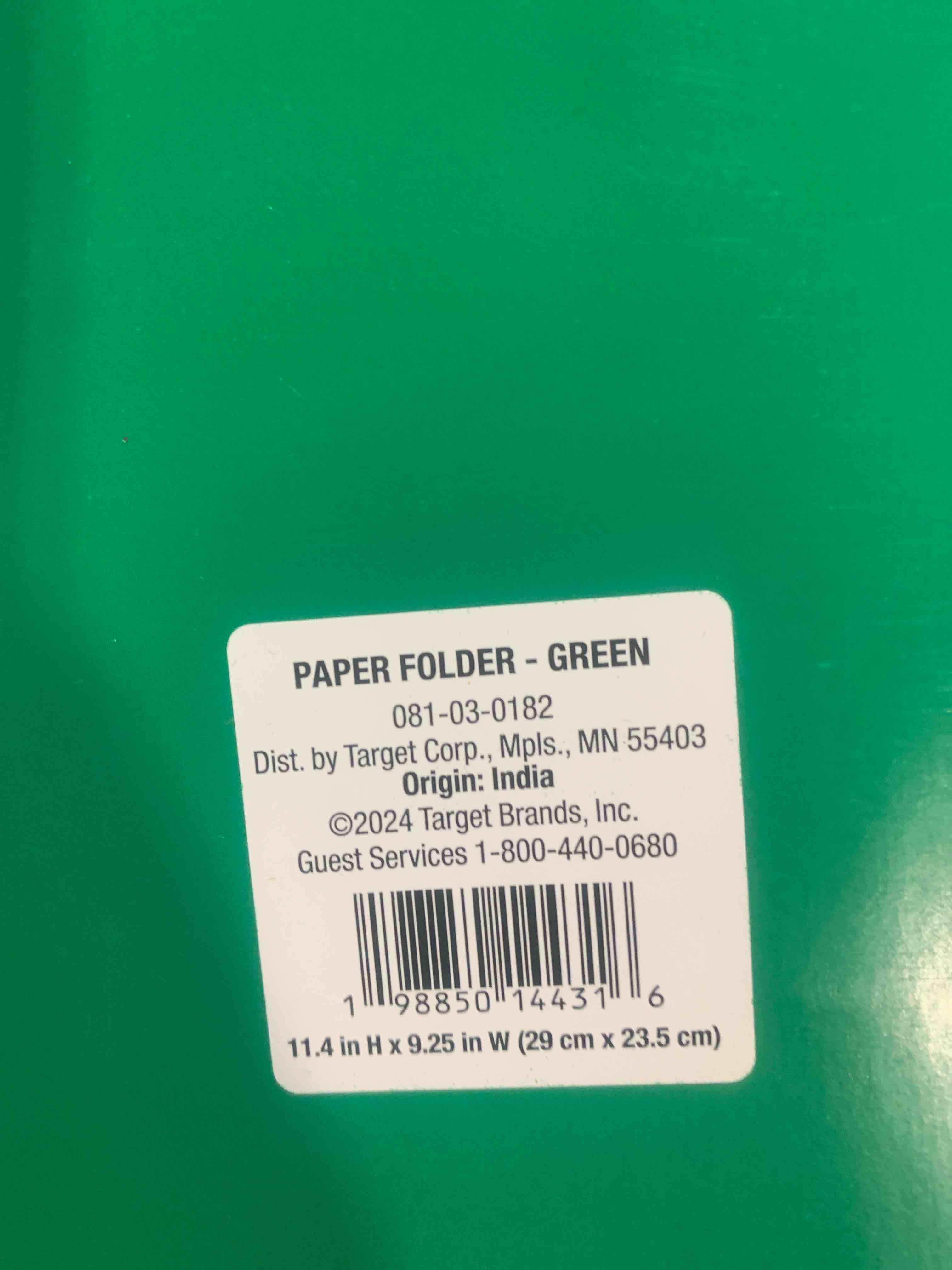 Condition photo showing New/Like New for 2 Pockets Paper Folder Green - Dealworthy™