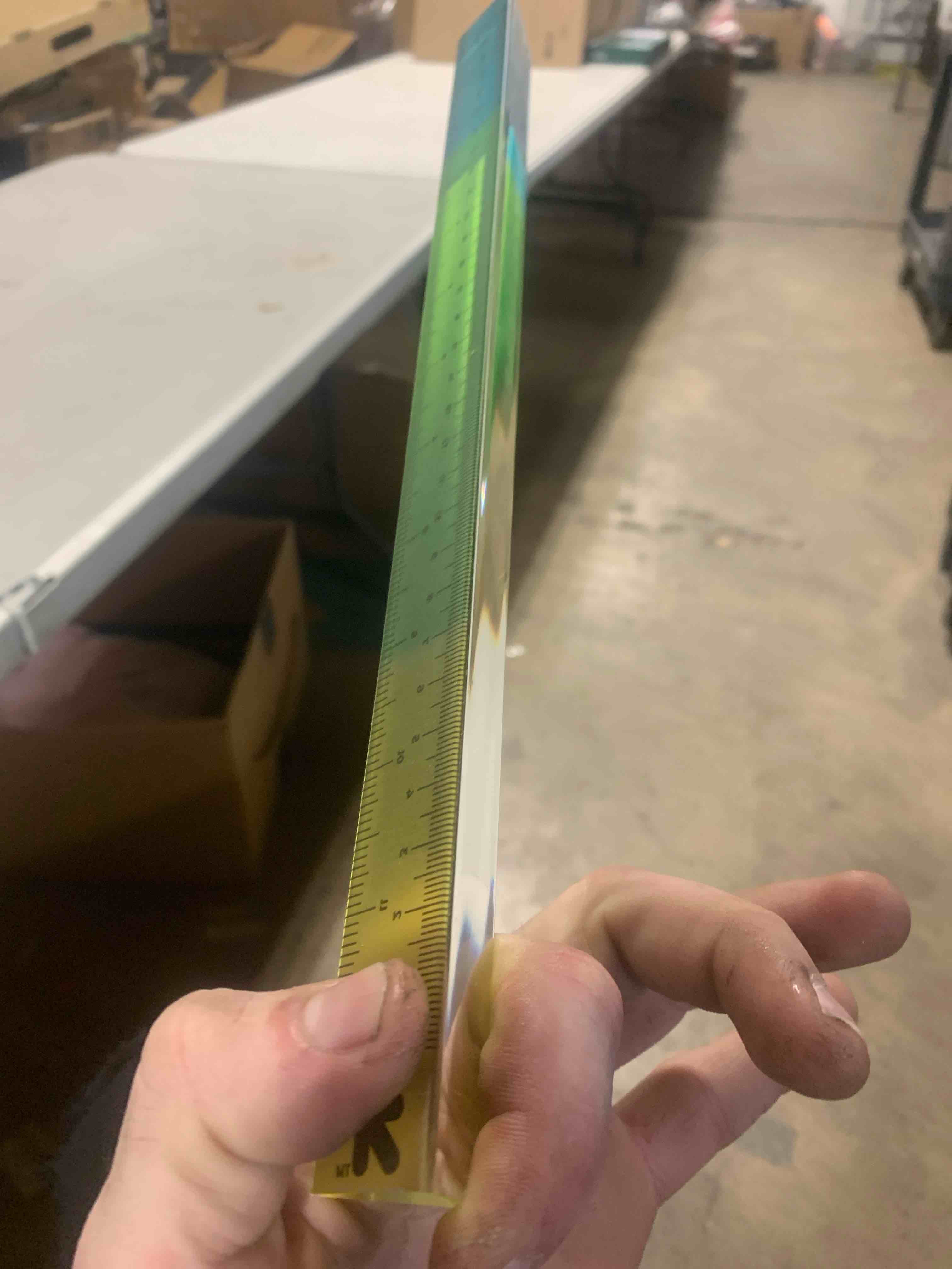 Condition photo showing New/Like New for 13" Acrylic Ruler Blue/Green/Yellow - up & up™