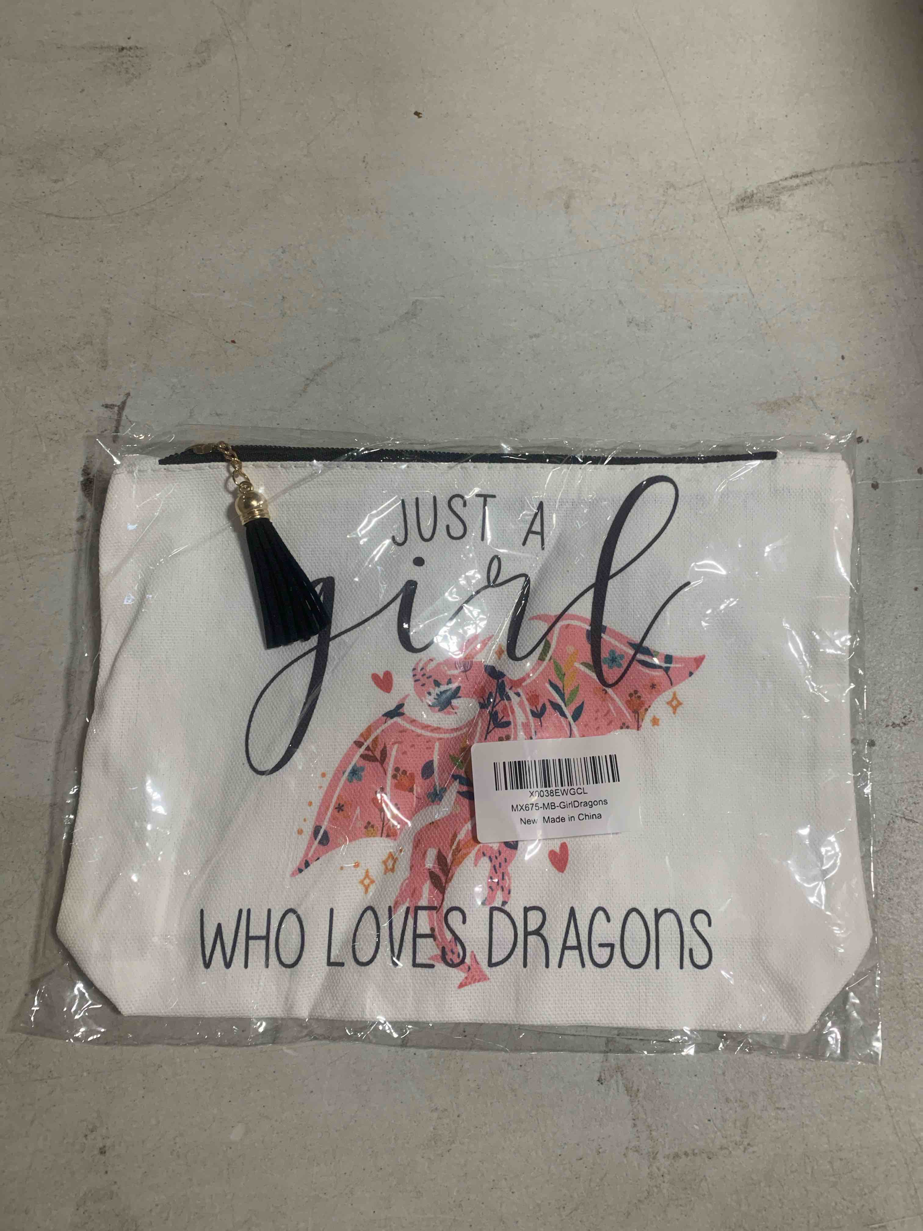 Condition photo showing New/Like New for QIBAJIU Dragon Gifts for Dragon Lovers, Dragon Stuff Merch Decor, Dragon Gifts for Women Women, Christmas Birthday for Dragon Lovers, Crazy Dragon Makeup Bag ?Just A Women Who Loves Dragons