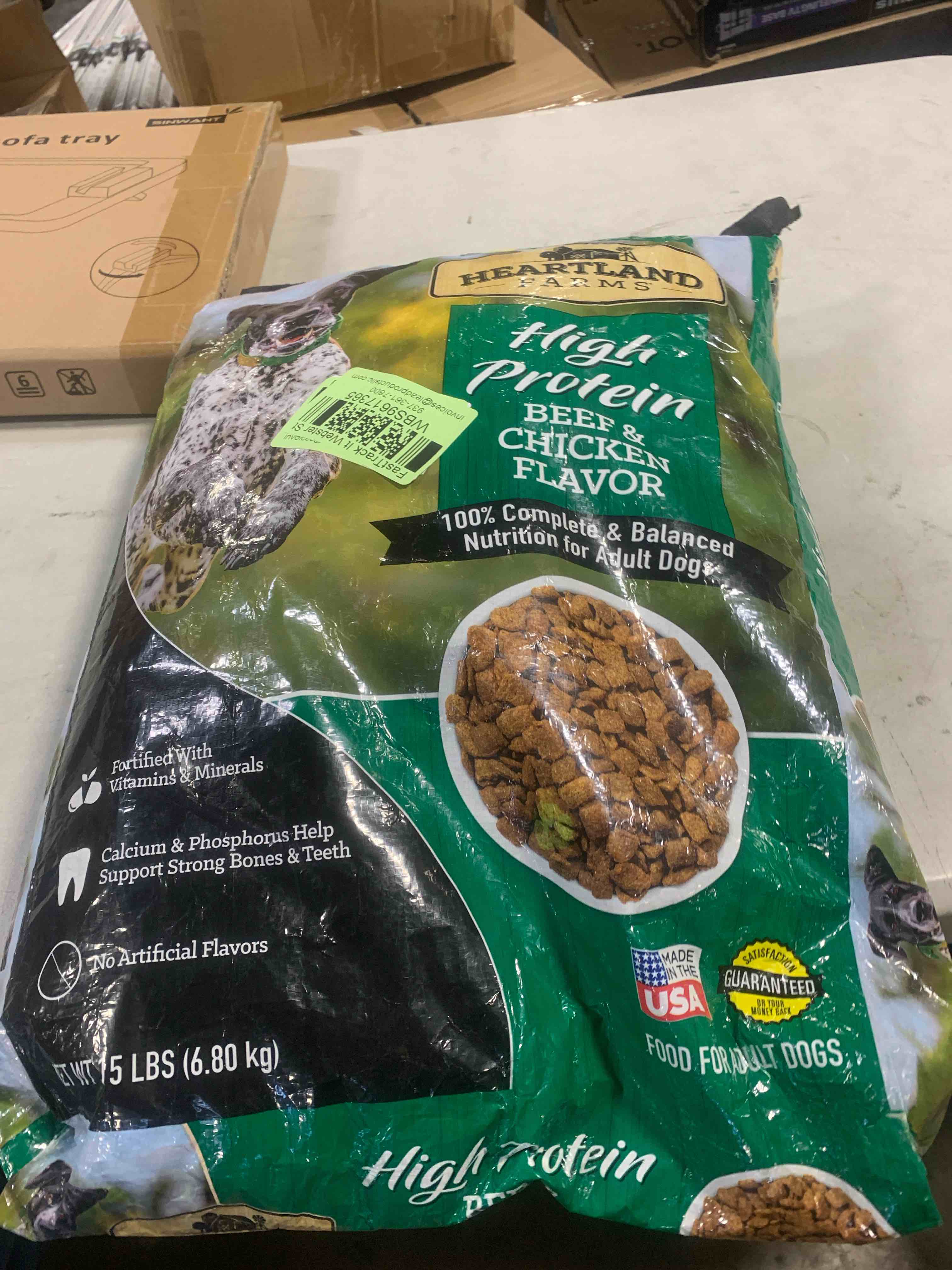 Condition photo showing New/Like New for Hearthland Farms Dog Food 15 LBS.