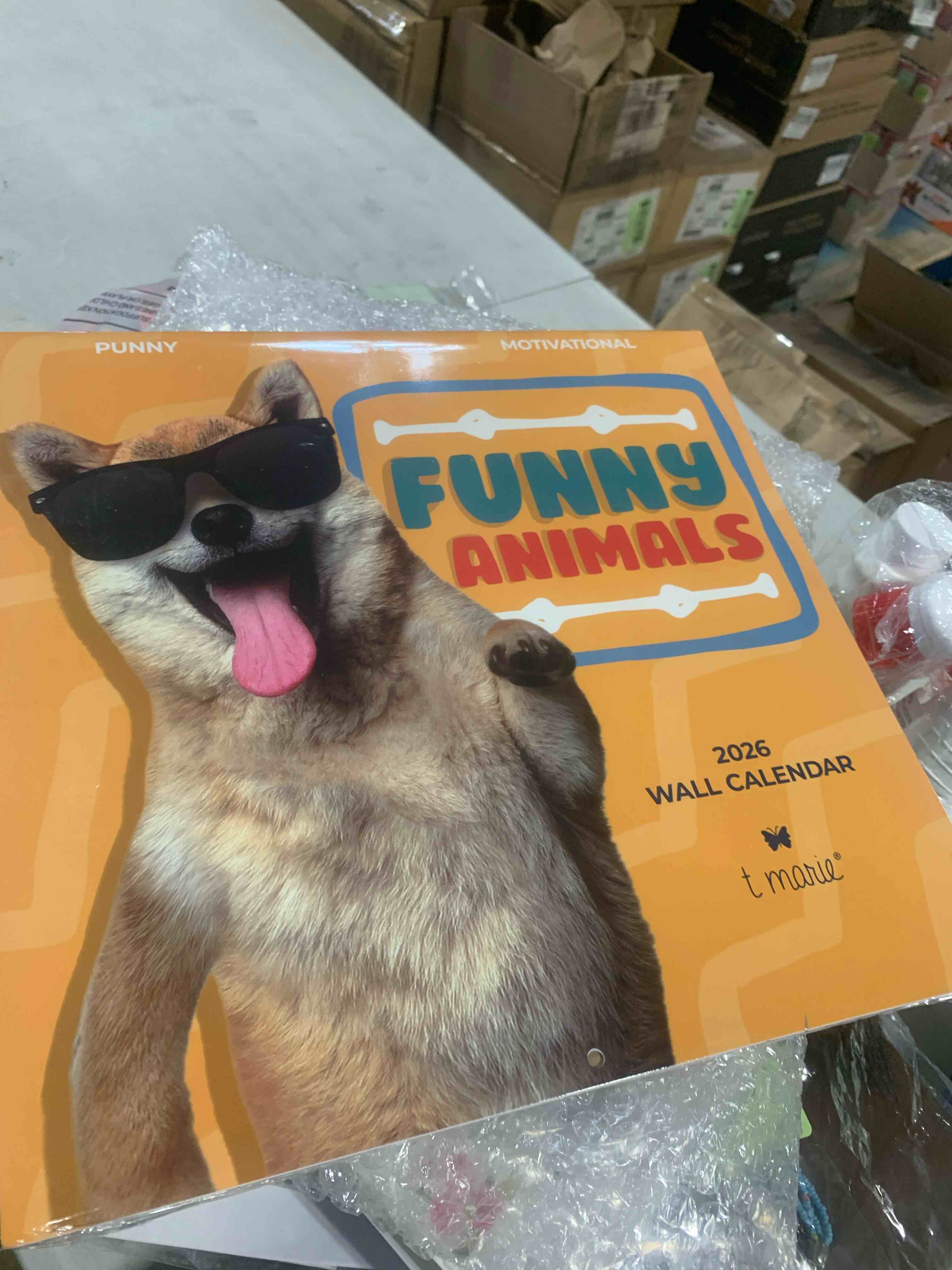 Condition photo showing Brand New for T MARIE 2026 Funny Wall Calendar - Monthly 12” x 12” Motivational Calendar with 12 Months of Funny Animal Memes and Encouraging Puns