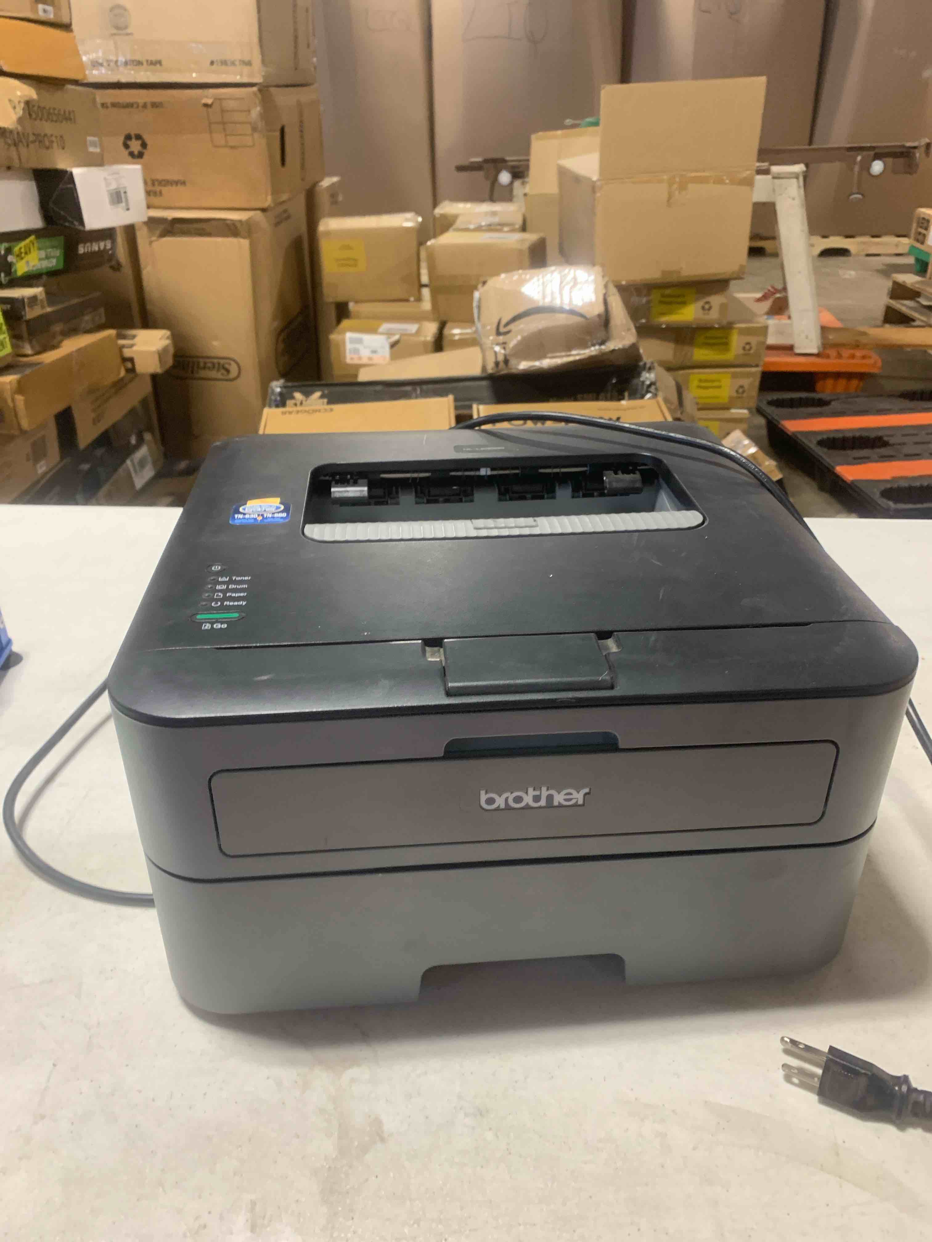 Condition photo showing As Is for Brother® - Printer - HL-L2300D Monochrome Laser Printer - 2400 x 600 DPI - 26 Ppm Mono Print - USB 2.0 - 8.5" x 13" - Bl