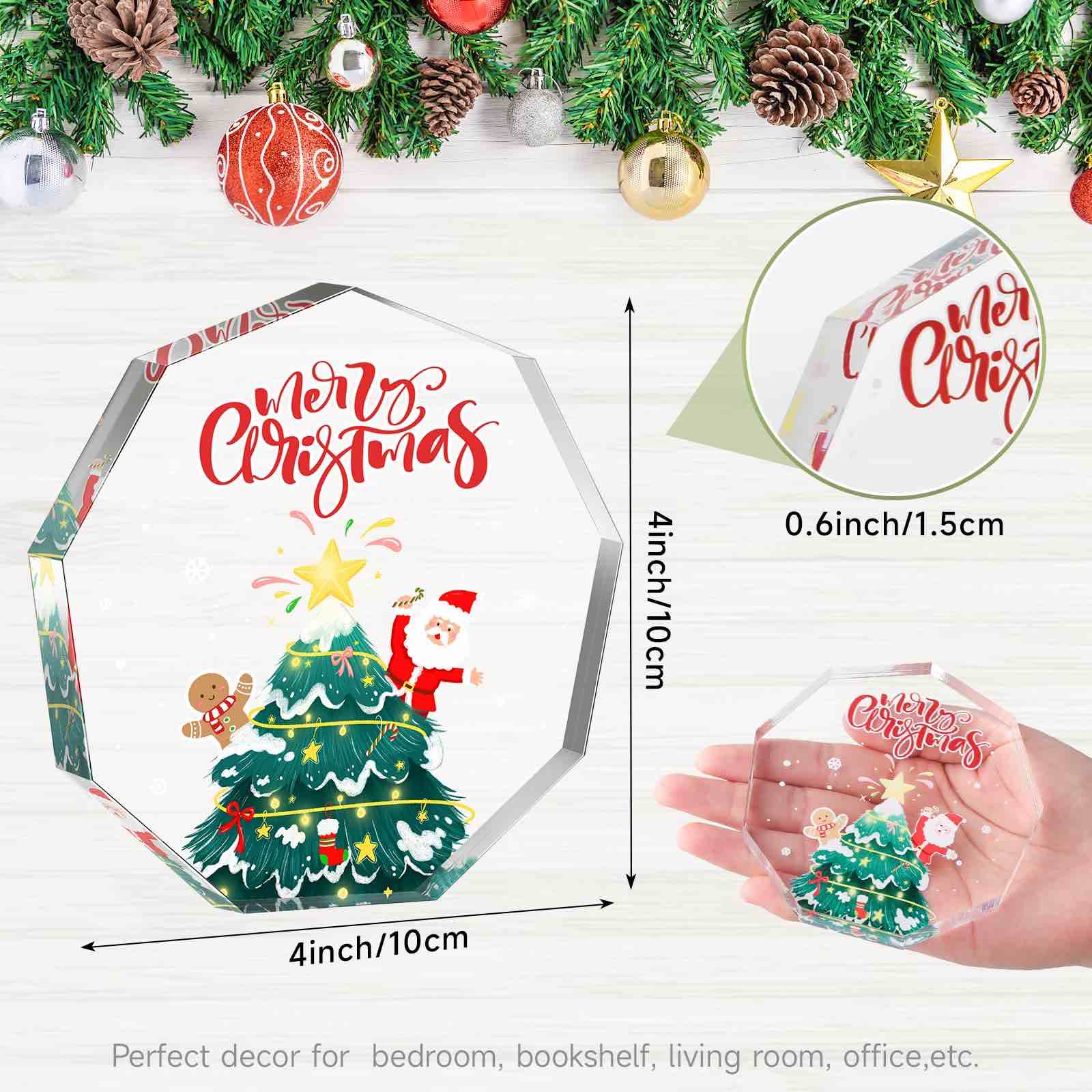 Condition photo showing New/Like New for Christmas Decorations Indoor Gingerbread Decorations For Christmas Gingerbread Decor With Festive Quote Acrylic Decor For Home Tree