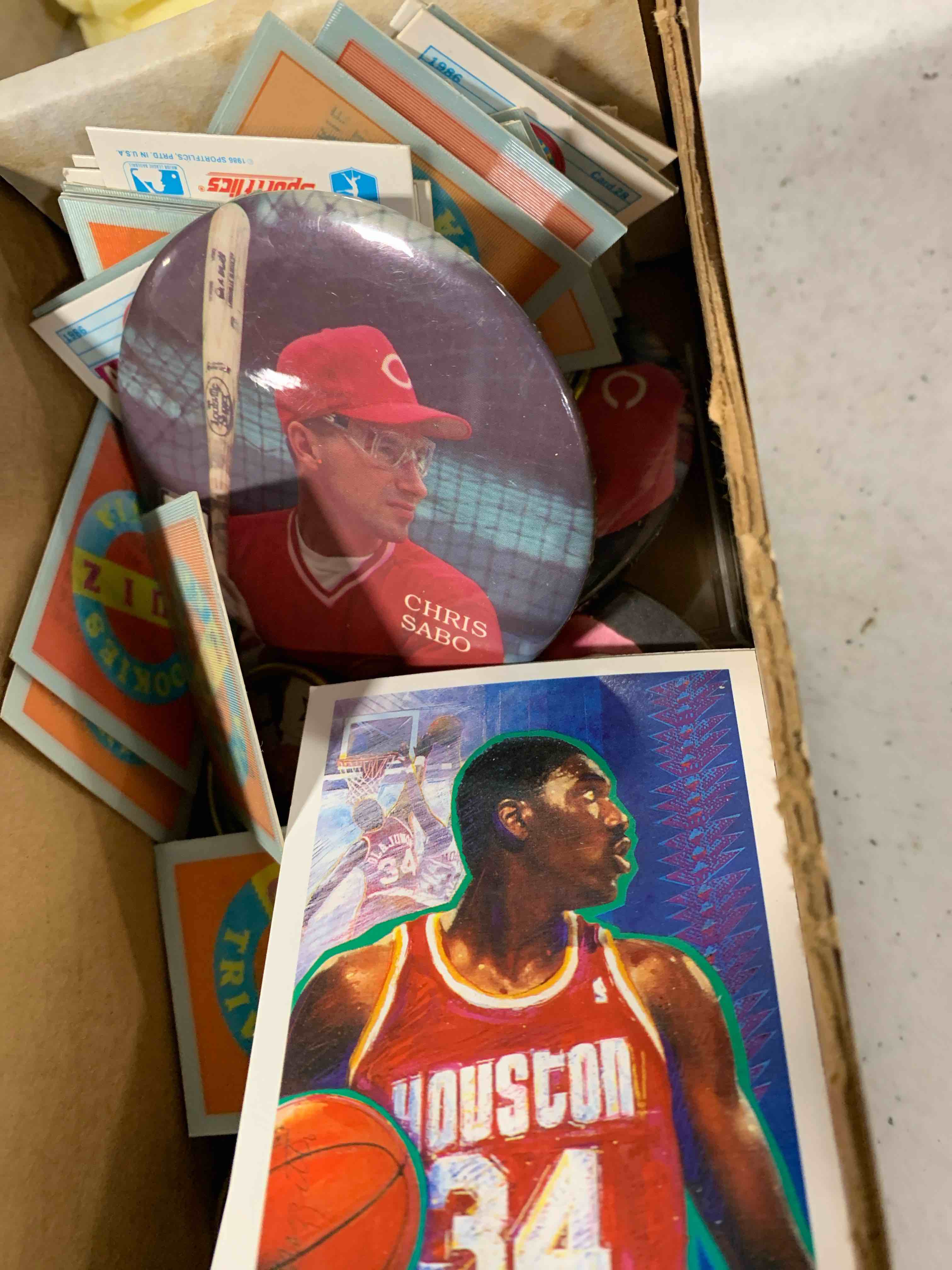 Condition photo showing Good Condition for Mixed Card Set and Pin Set of Baseball & Basketball 