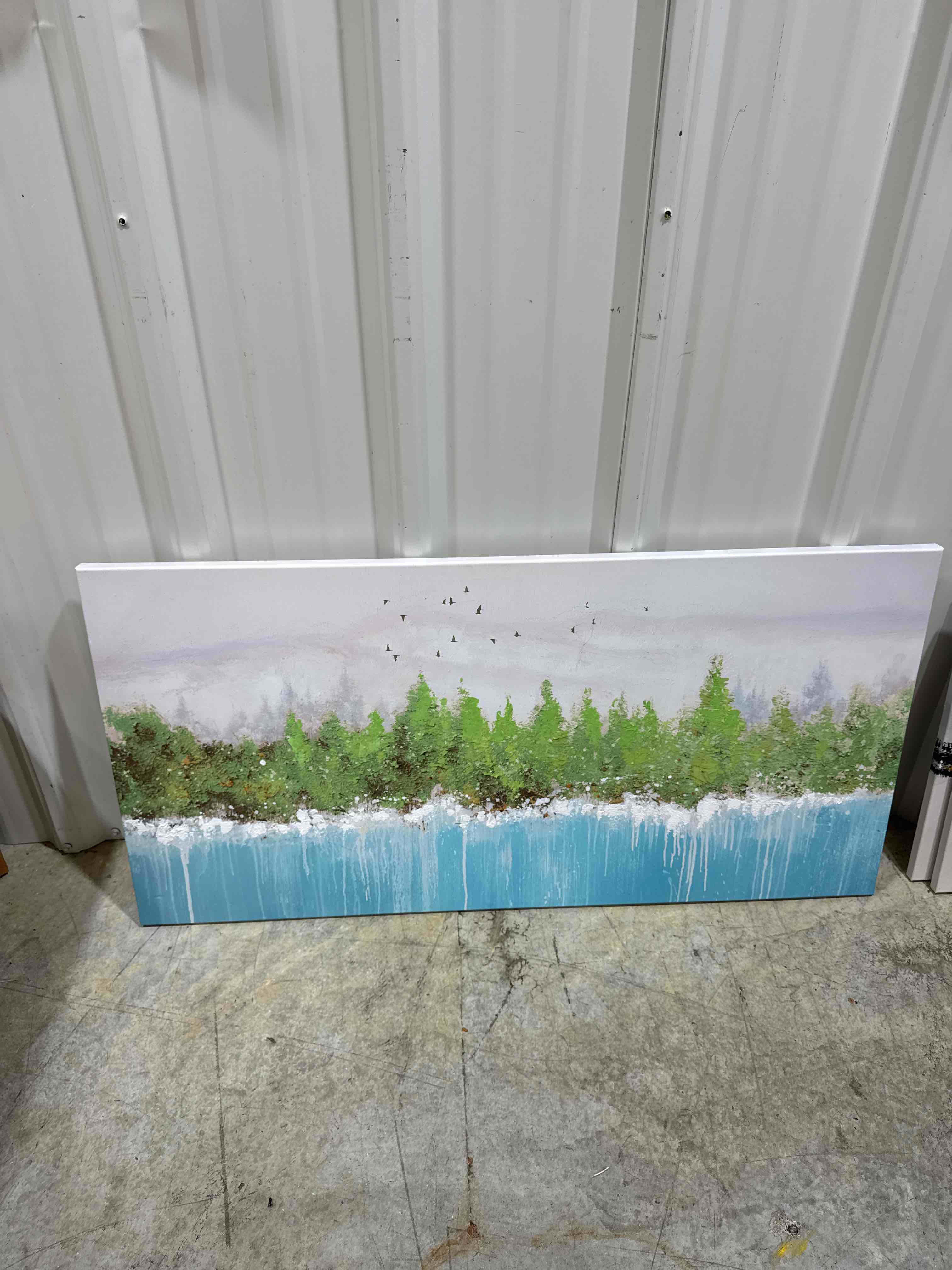 Canvas Print 47” x 23.5” Blue White Green - New
