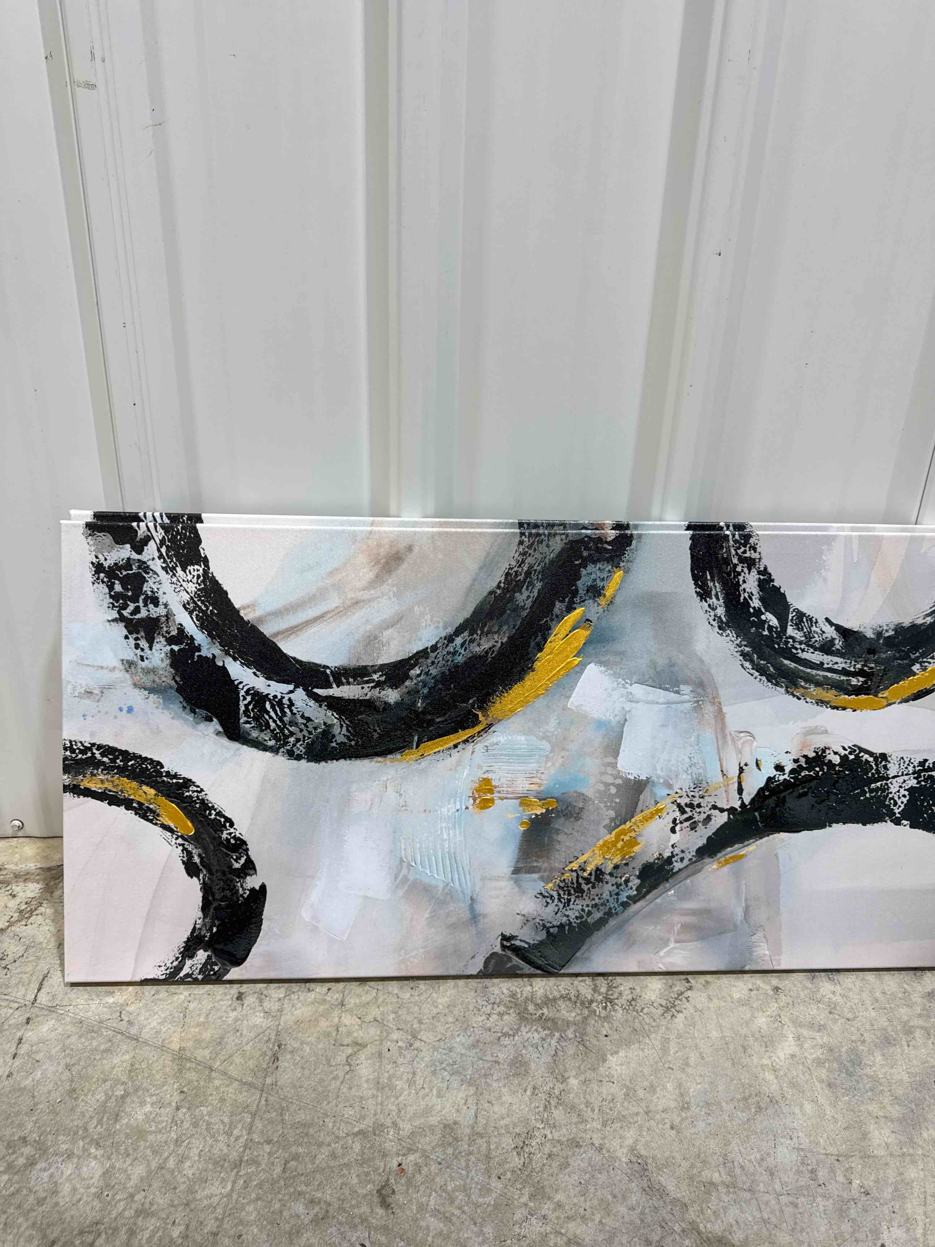White Black and Gold Canvas Print Set of 2 