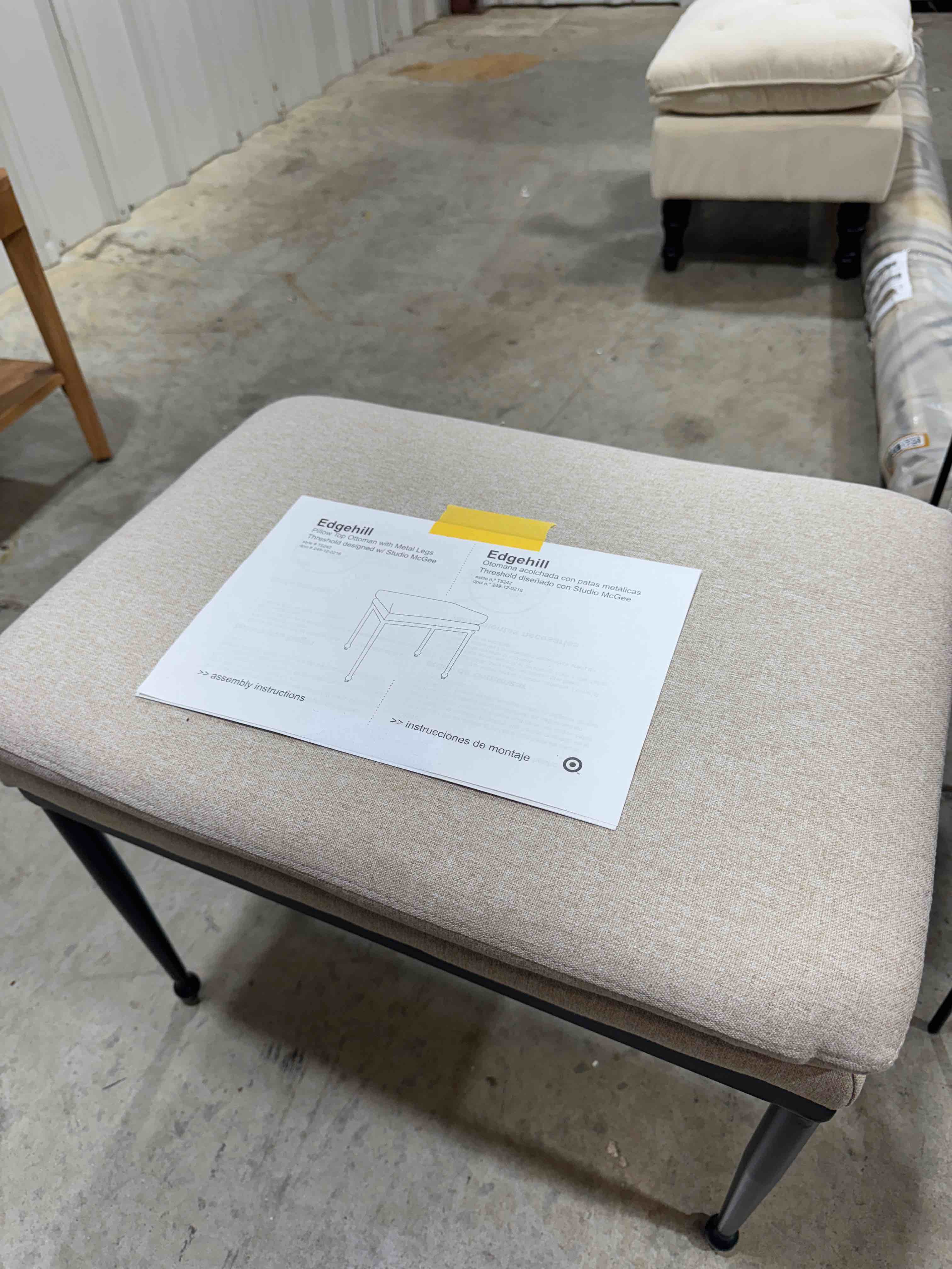 Threshold Edgehill Ottoman - Beige