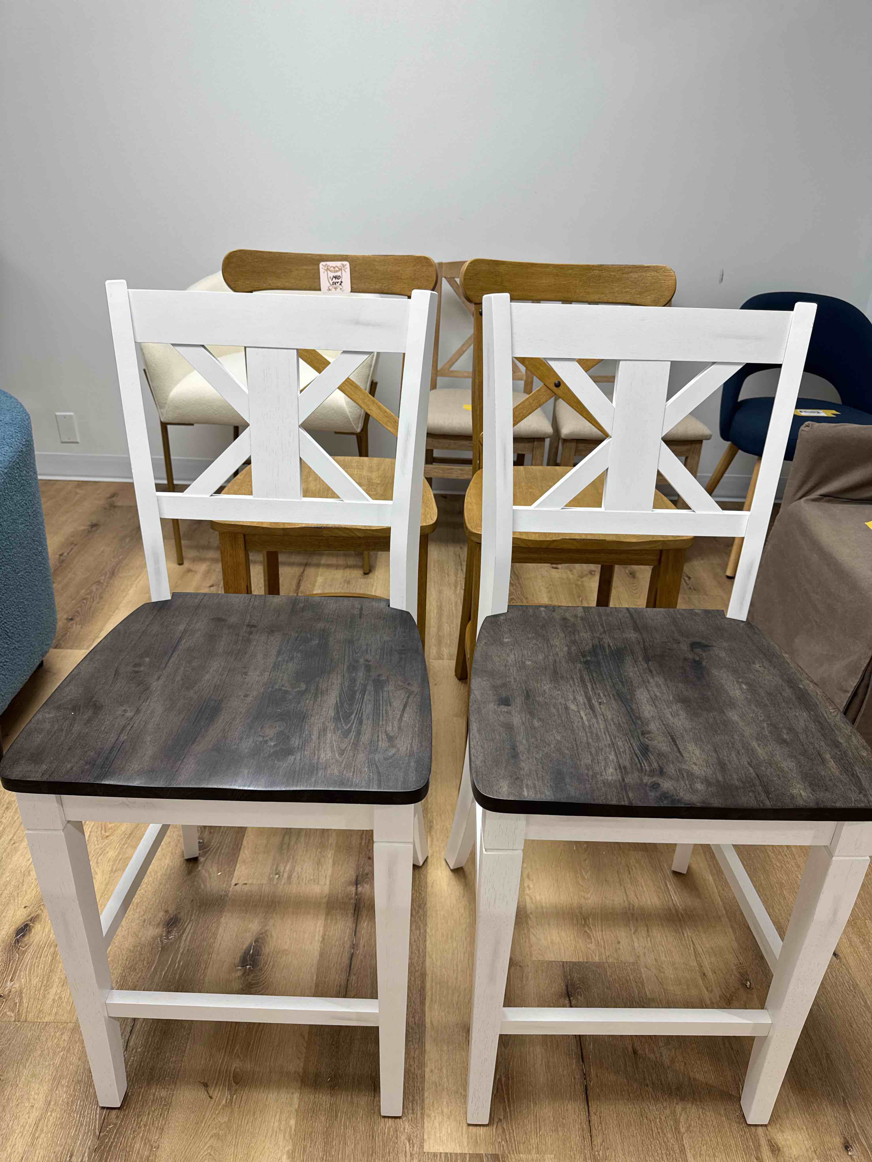 New Set of 2 - Taylor & Logan Gunter Wooden Counter Height Barstools