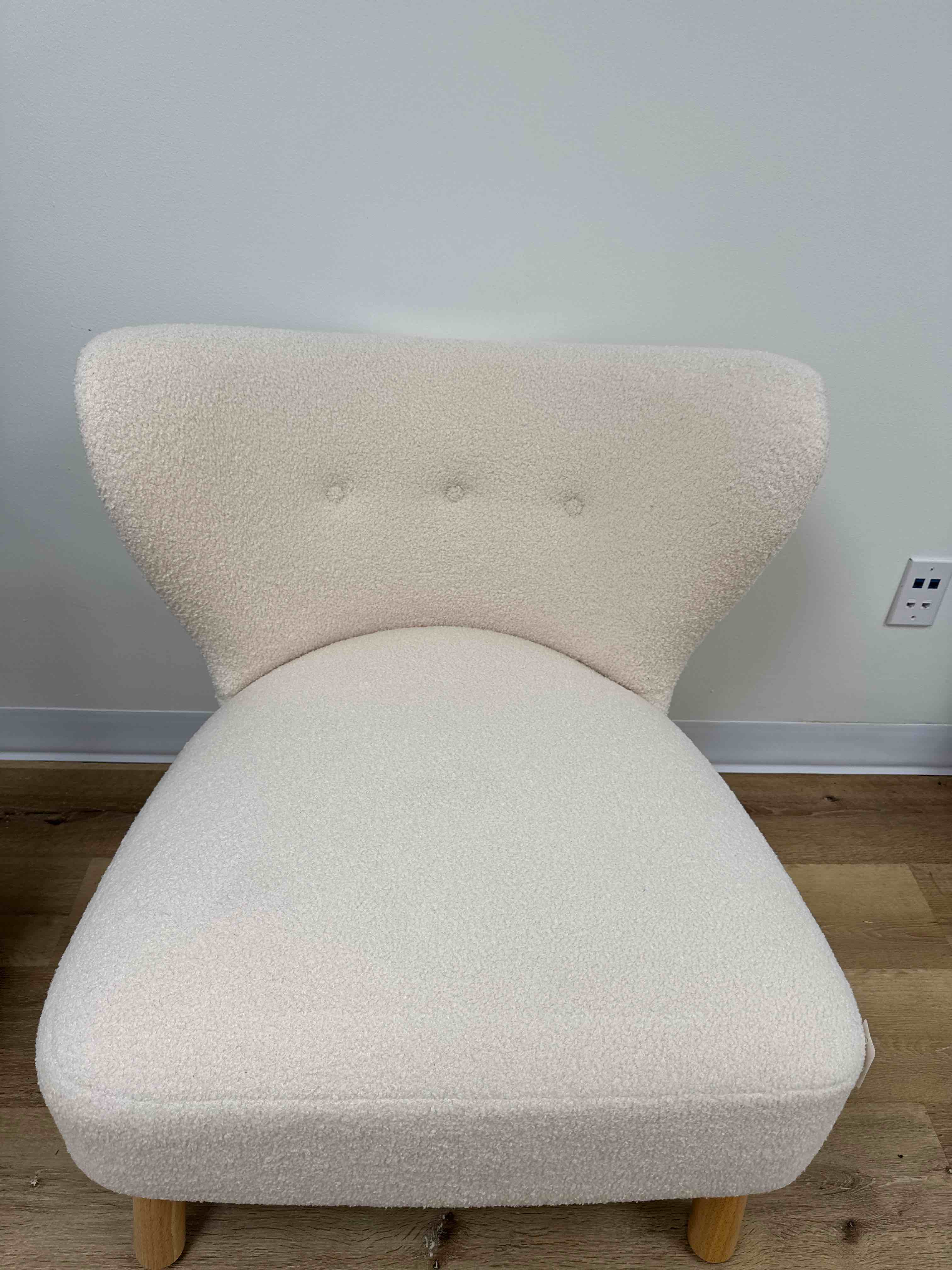 Sculpted Faux Shearling Accent Chair White