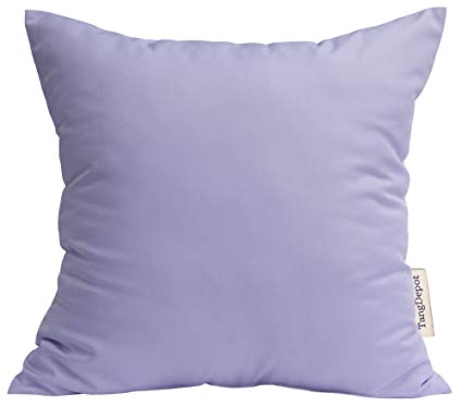 TangDepot Canvas Throw Pillow Covers, 14" x 14" , Light Purple Lavender