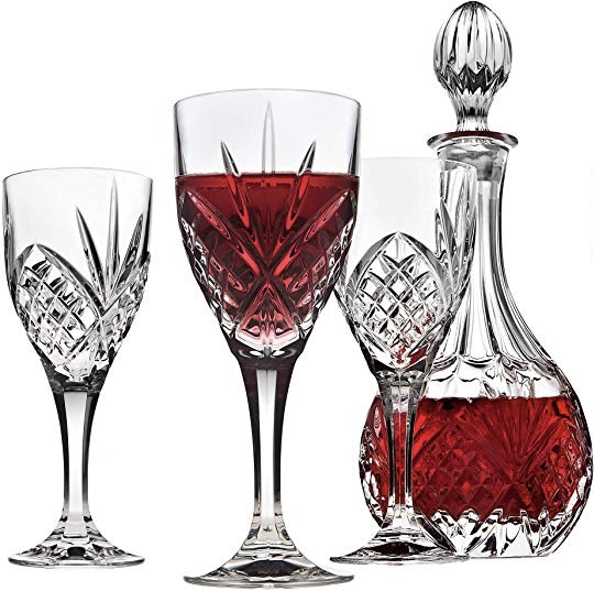 Godinger Dublin Wine Glasses and Decanter Set - 4 Piece