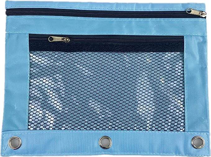 ENLAYER Pencil Pouch with Mesh Zipper Double Pocket Pencil Bag Pouch Bulk for Storing School Supplies, Writing Utensils, and More, Cloth Zipper Pouches for 3 Ring Binders (9 Pack)