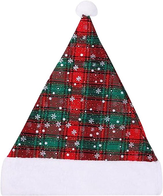 2 Pieces Ornament Old Man Thick Hat Plaid Christmas Hat Snowflake Christmas Baseball College School Supplies for Women