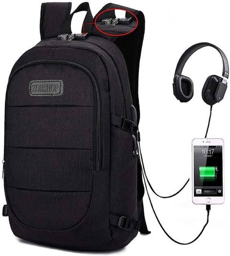 Travel Laptop Backpack,Anti Theft College School Bookbag with USB Charging Port & Headphone Interface for Women Men Boys Girls,Business Water Proof Computer Bag Fits Under 15.6 Inches Laptops