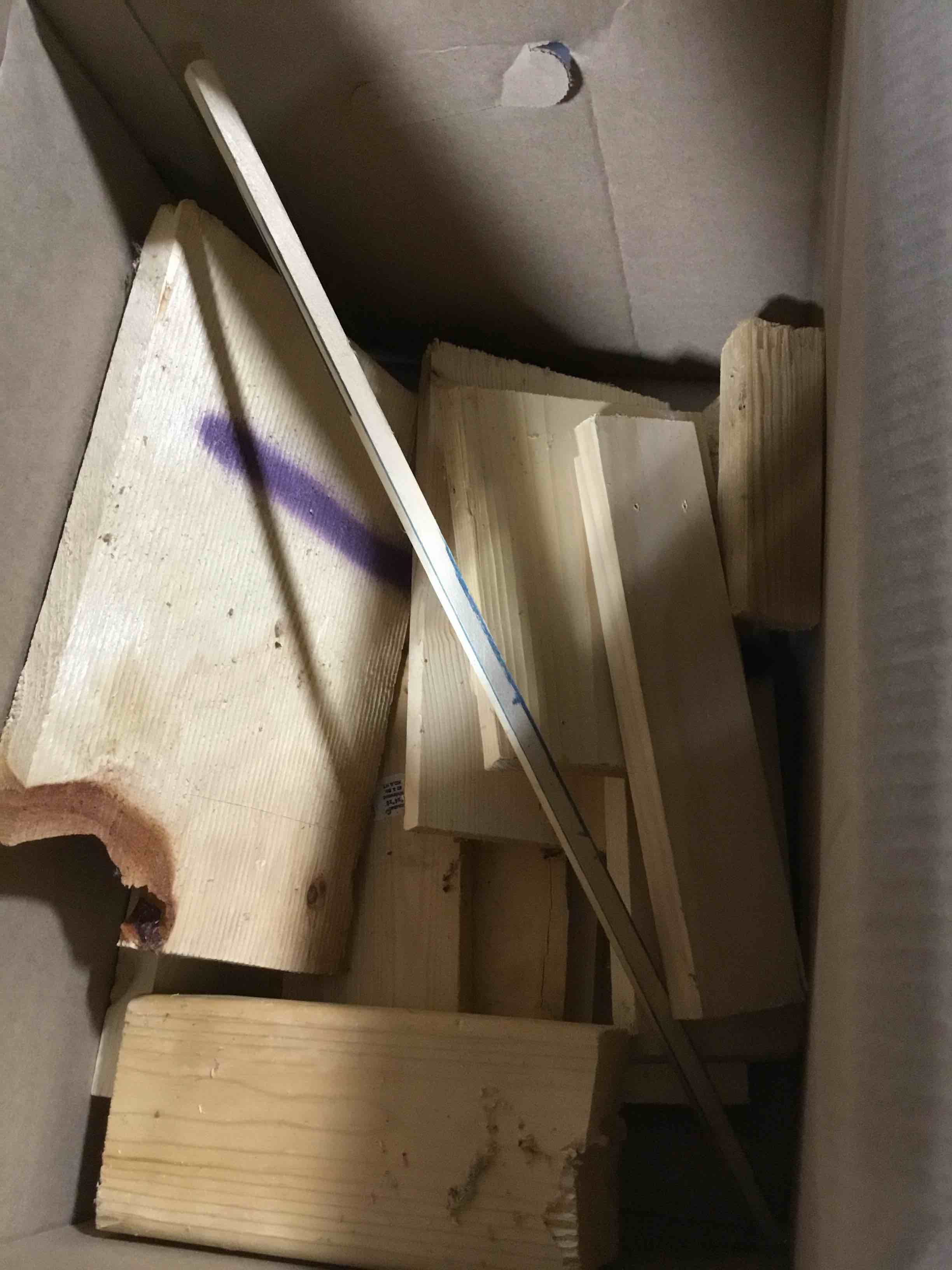 Box of loose wood