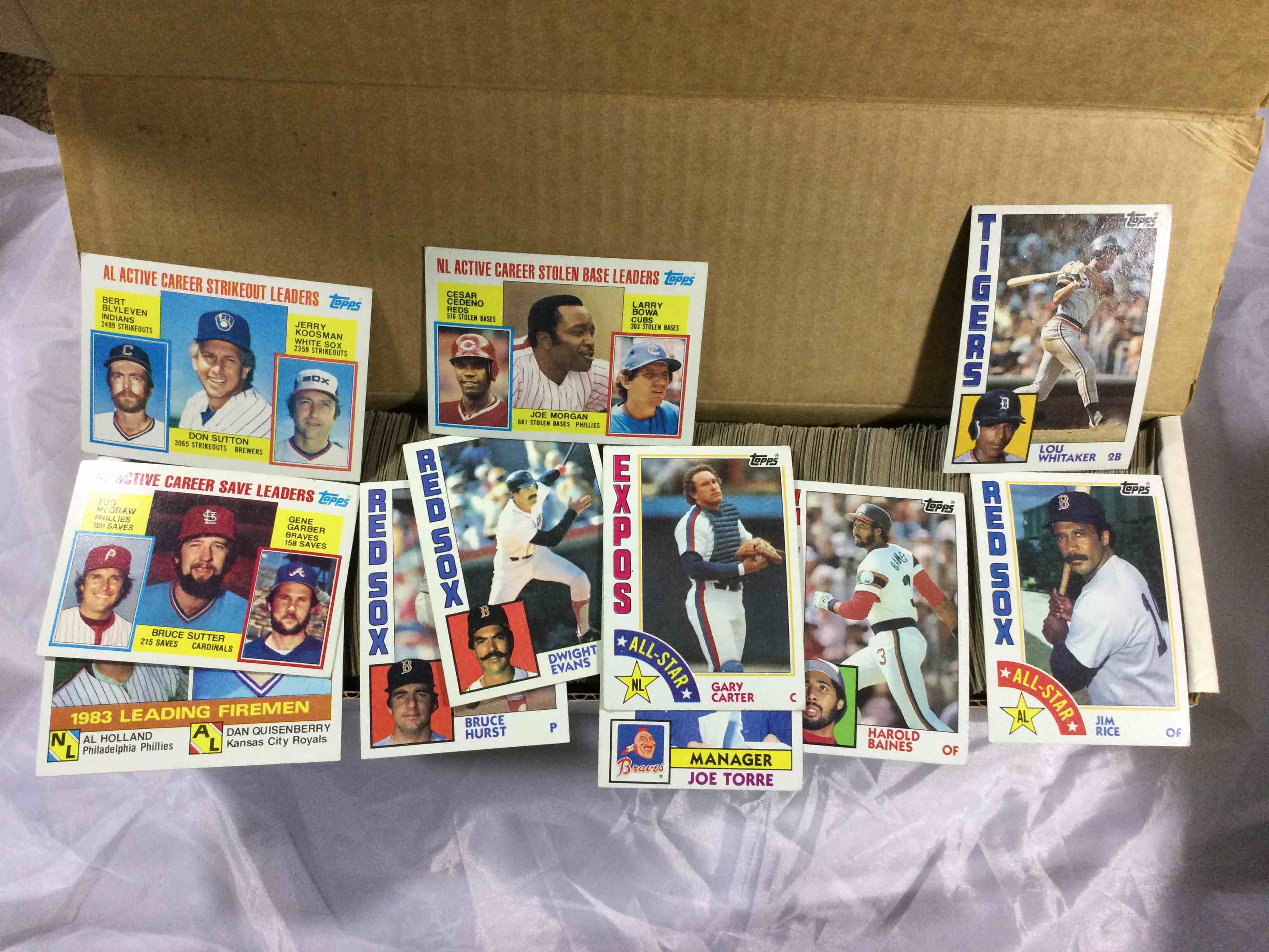 Box of Vintage Topps Baseball Cards